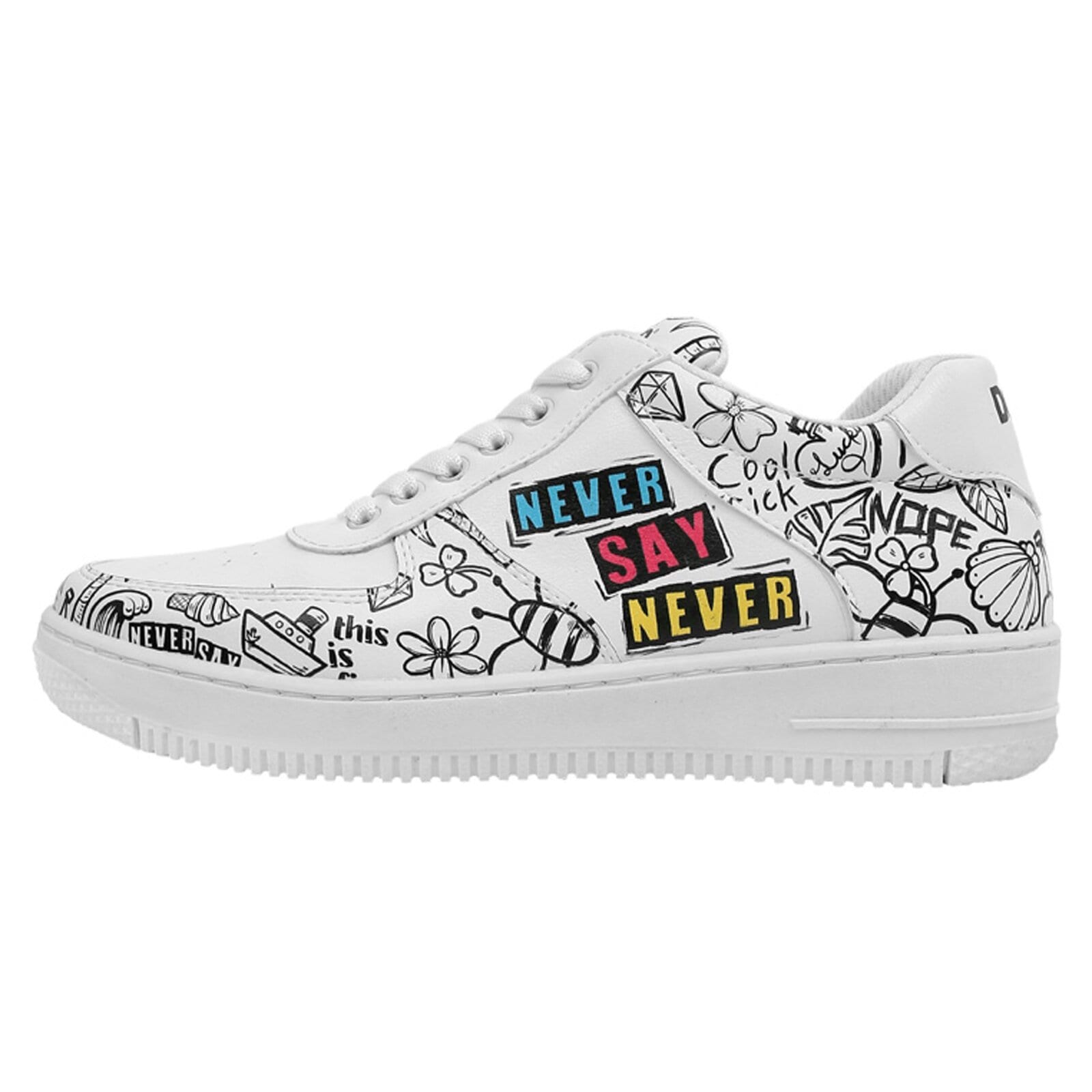 DOGO 1100000002199 "Dice Low-Top Sneaker Never Say Never Damen Sneaker" Handgefertigt
