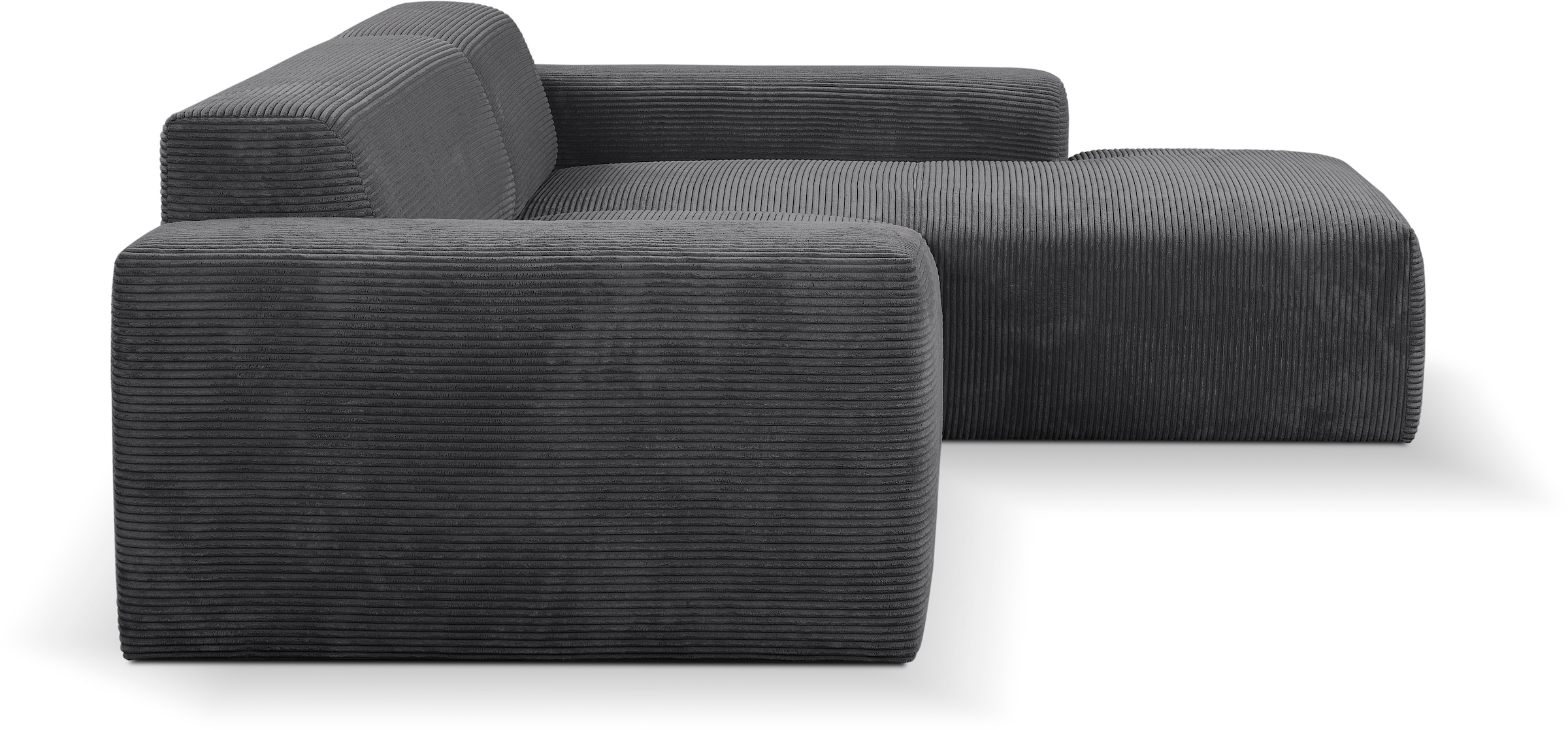 WERK2 Ecksofa »Zeus-L modern und zeitlos, Breite 253cm, bequemes Sofa«, Curvy Trend Ecksofa mit urbaner Optik