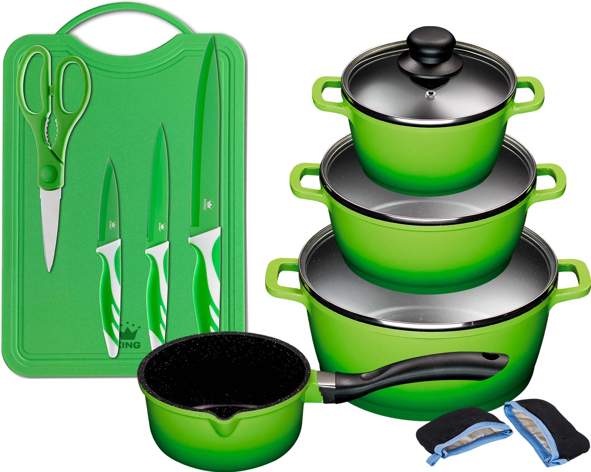 KING Topf-Set "ALUGUSS" Set, je 1 Kochtopf 16/20/24 cm, 1 Stieltopf 16 cm, günstig online kaufen