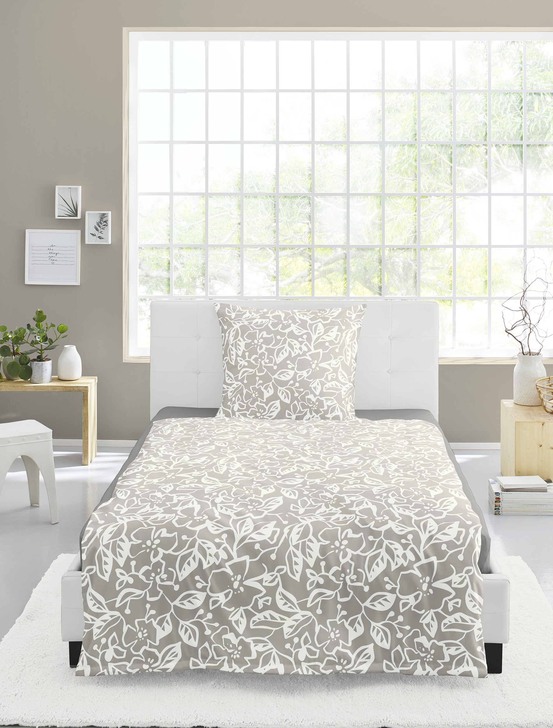 BIERBAUM Bettwäsche "4174" 2 Stk. Mako-Satin, 100 % Baumwolle, pflegeleicht günstig online kaufen