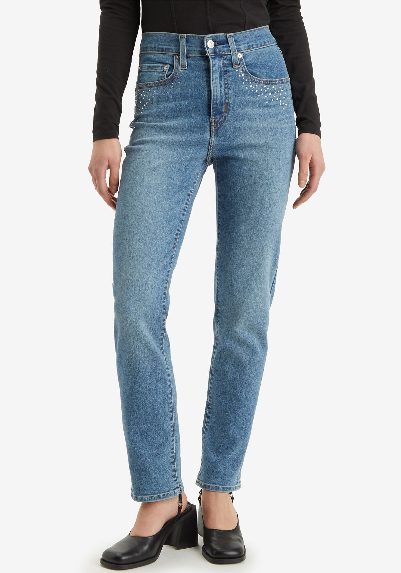 Straight-Jeans »724 HIGH RISE STRAIGHT«, CAMP DENIM RHINESTONE