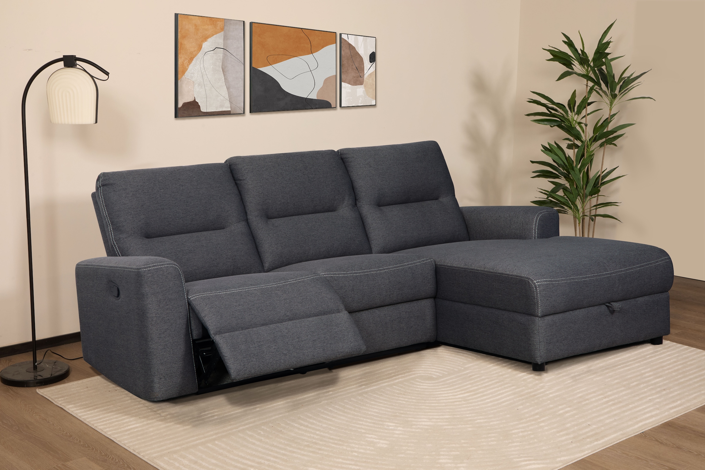 Home affaire Ecksofa "VENOIR, L-Form, 250 cm, manuelle u. elektrische Funkt günstig online kaufen