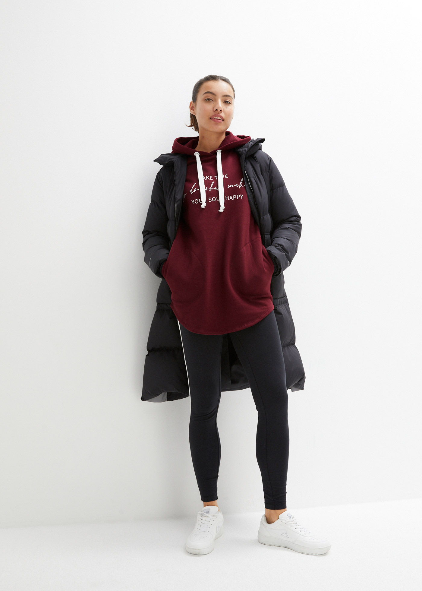 bonprix 1100000002199 "Jogginganzug mit Long-Sweatshirt und Leggings (2-teilig)" zweiteiliges Set, extra langes Sweatshirt, knöchelfreie Leggings