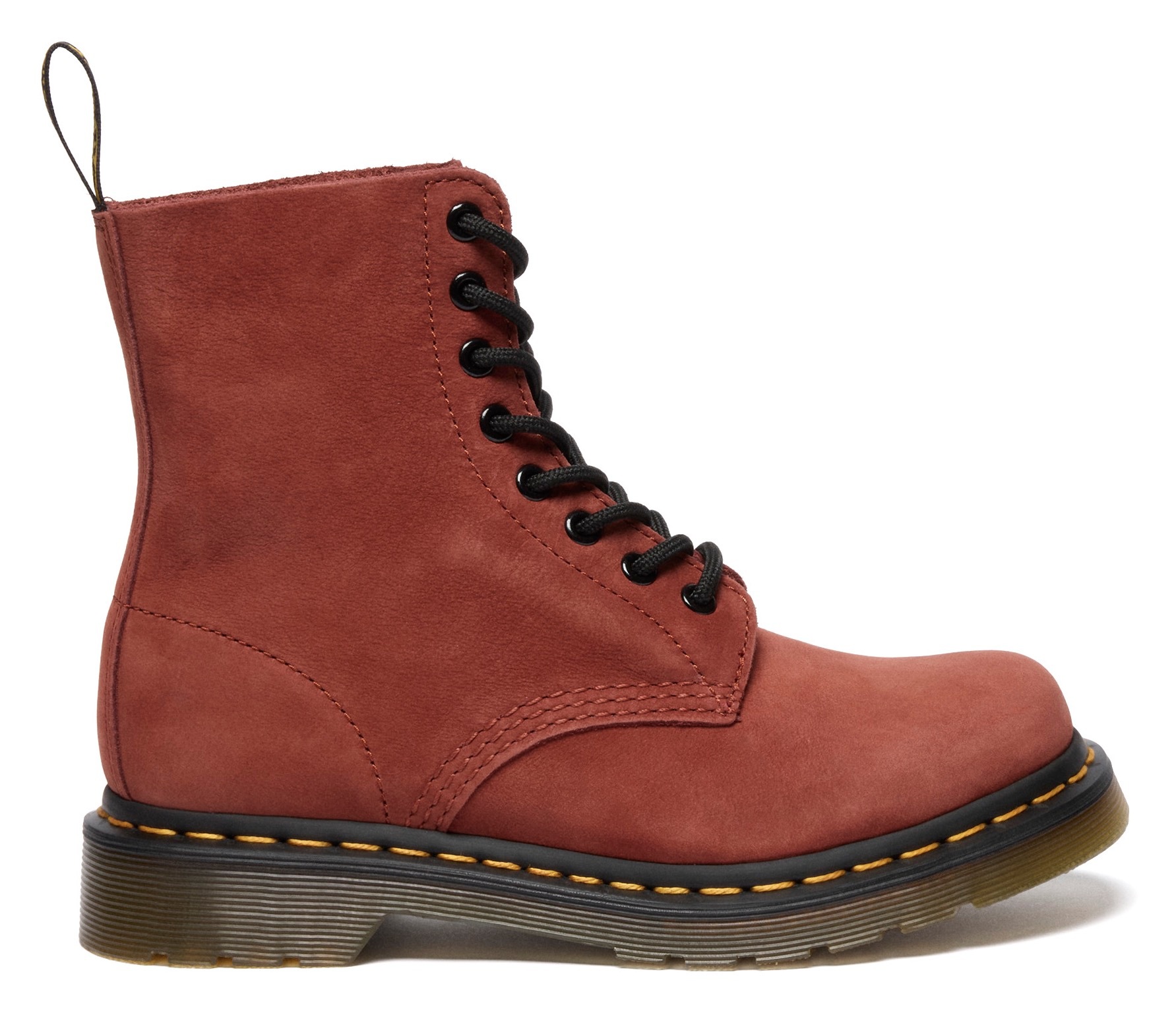 DR. MARTENS Schnürboots »1460 Pascal 8 Eye Boot«, Festival, Blockabsatz, Schnürboots mit gelber Rahmennaht