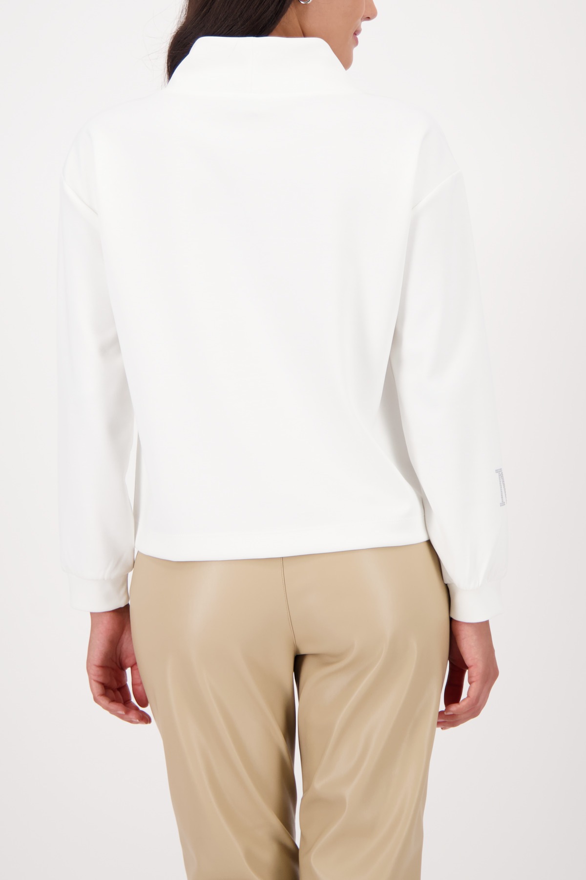 Monari Sweatshirt "Sweatshirt Schmuckdetail", Stehkragen mit Bindeband, Log günstig online kaufen