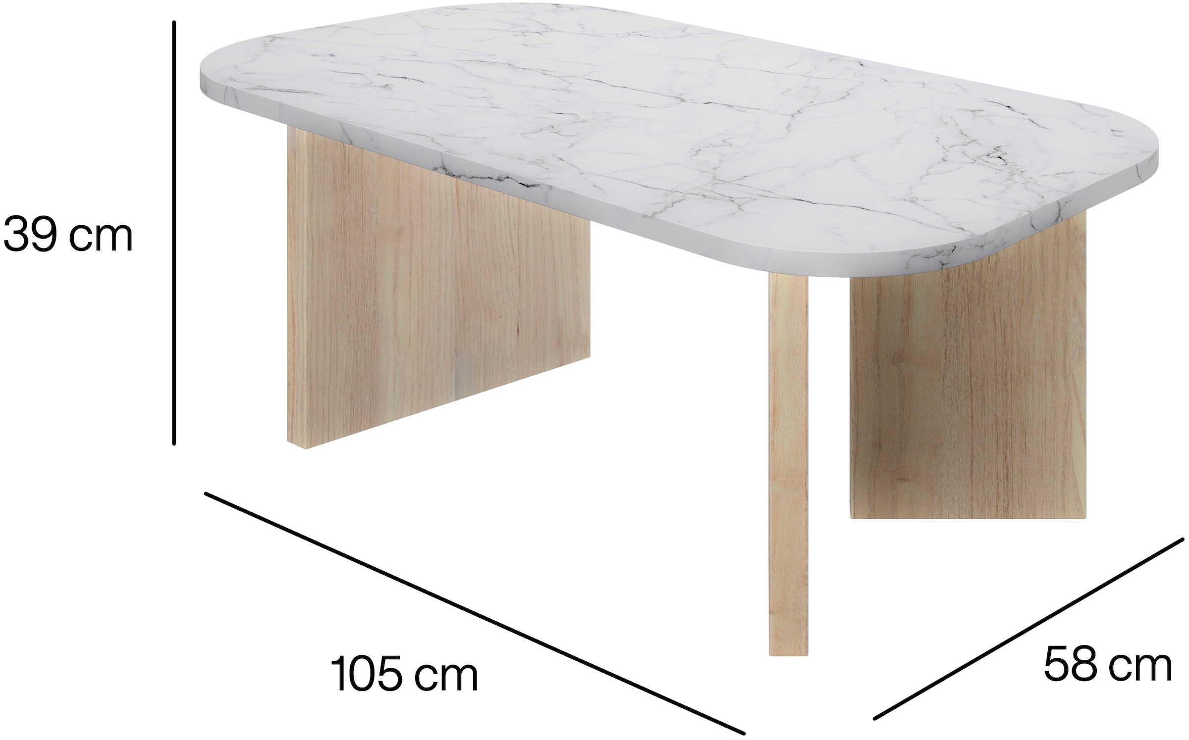 Gami Couchtisch »Quartz«, Couchtisch mit Marmor-optik Tischeplatte
