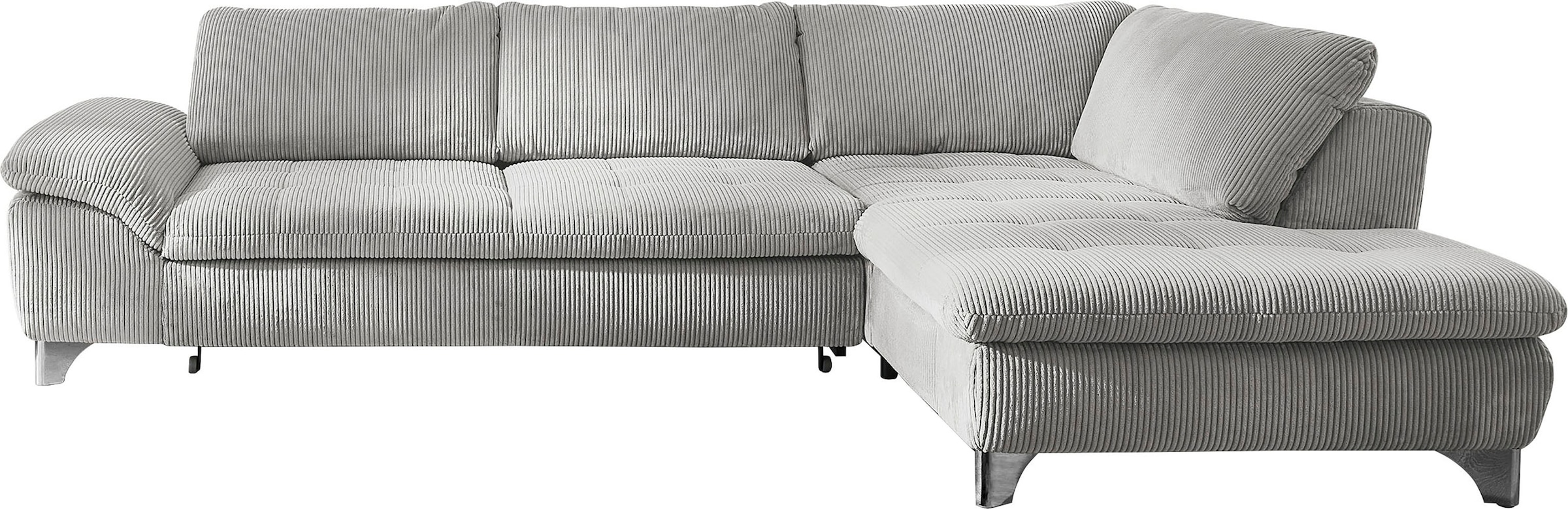 Die PlanBar Ecksofa »MP-IN14007 L-Form«, wahlweise mit Bettfunktion und verstellbaren Kopfstützen, in Cord