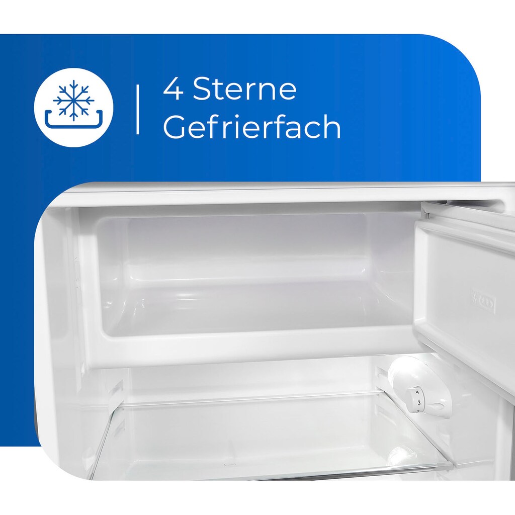 exquisit Kühlschrank, KS18-4-H-170E inoxlook, 85,0 cm hoch, 60,0 cm breit, 136 L Volumen, 4 Sterne Gefrieren