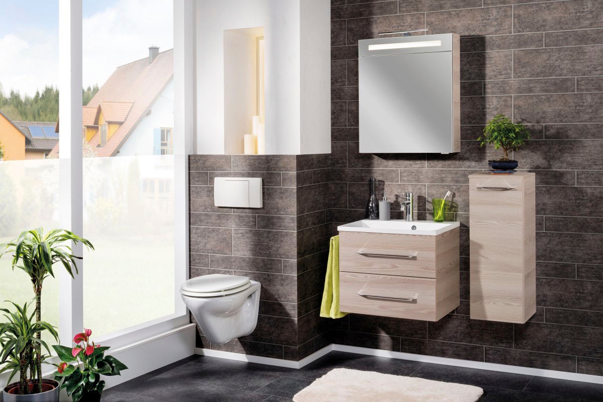 FACKELMANN Spiegelschrank »CL 60 - Alaska-Esche«, Badmöbel Breite 60 cm, 1 Tür