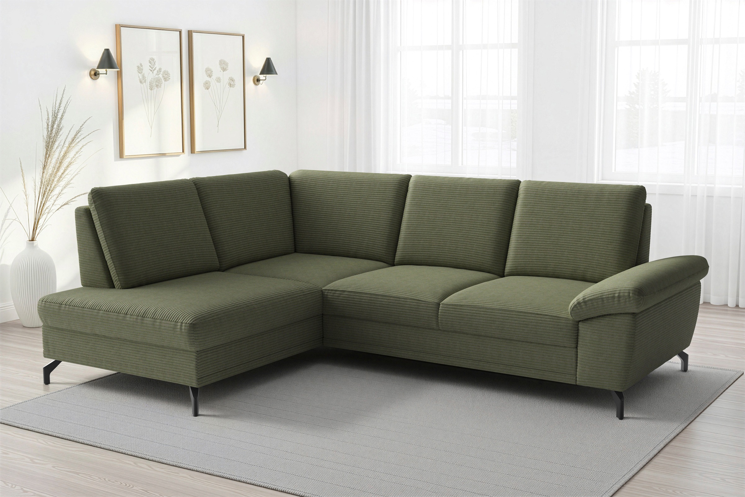 sit&more Ecksofa "Chelsea L-Form, B: 249 cm, Armteil- & Sitztiefenverstellung" optional Schlaffunktion und Bettkasten
