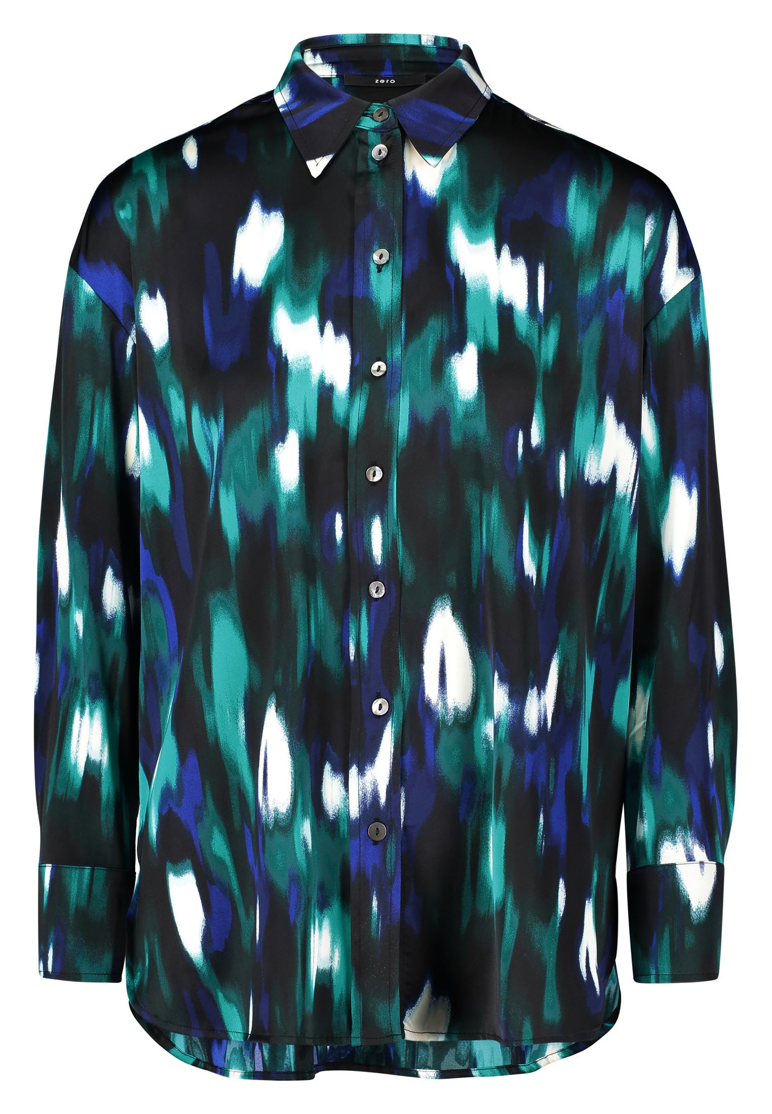 Zero Satinbluse »zero Satinbluse mit Hemdblusenkragen«
