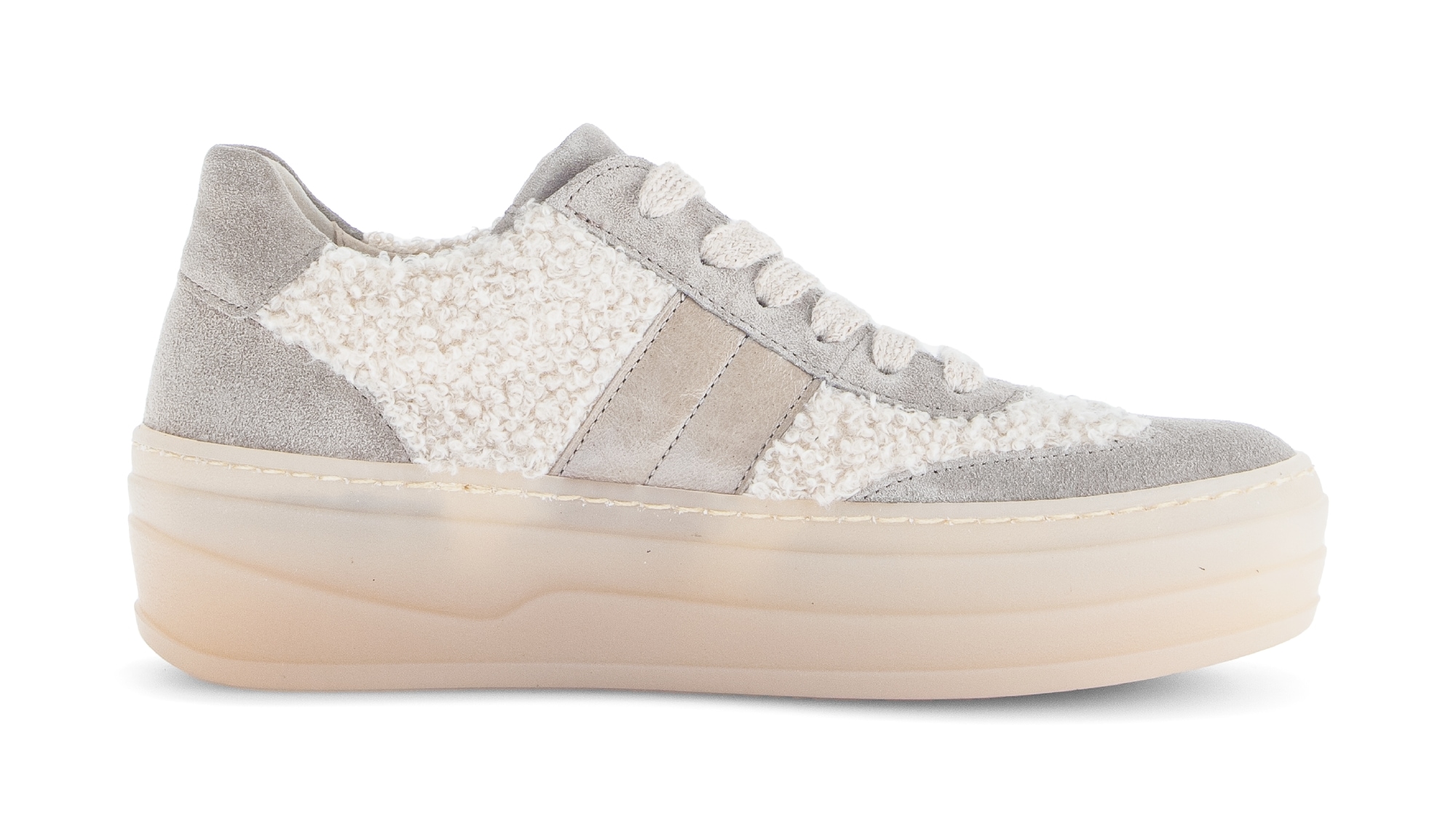 Gabor Plateausneaker, Freizeitschuh, Halbschuh, Schnürschuh in Teddy-Optik