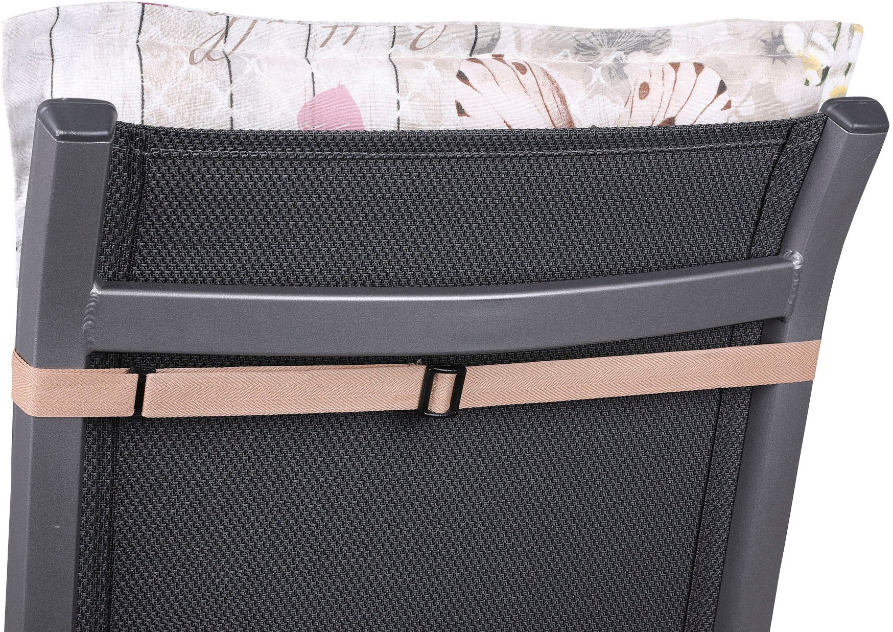 Sesselauflage GO-DE, beige, B:50cm H:6cm T:100cm, Baumwolle, Polyester, Polsterauflagen, Schmetterling beige - Maße BxLxH ca.: 50 cm x 100 cm x 6 cm 3