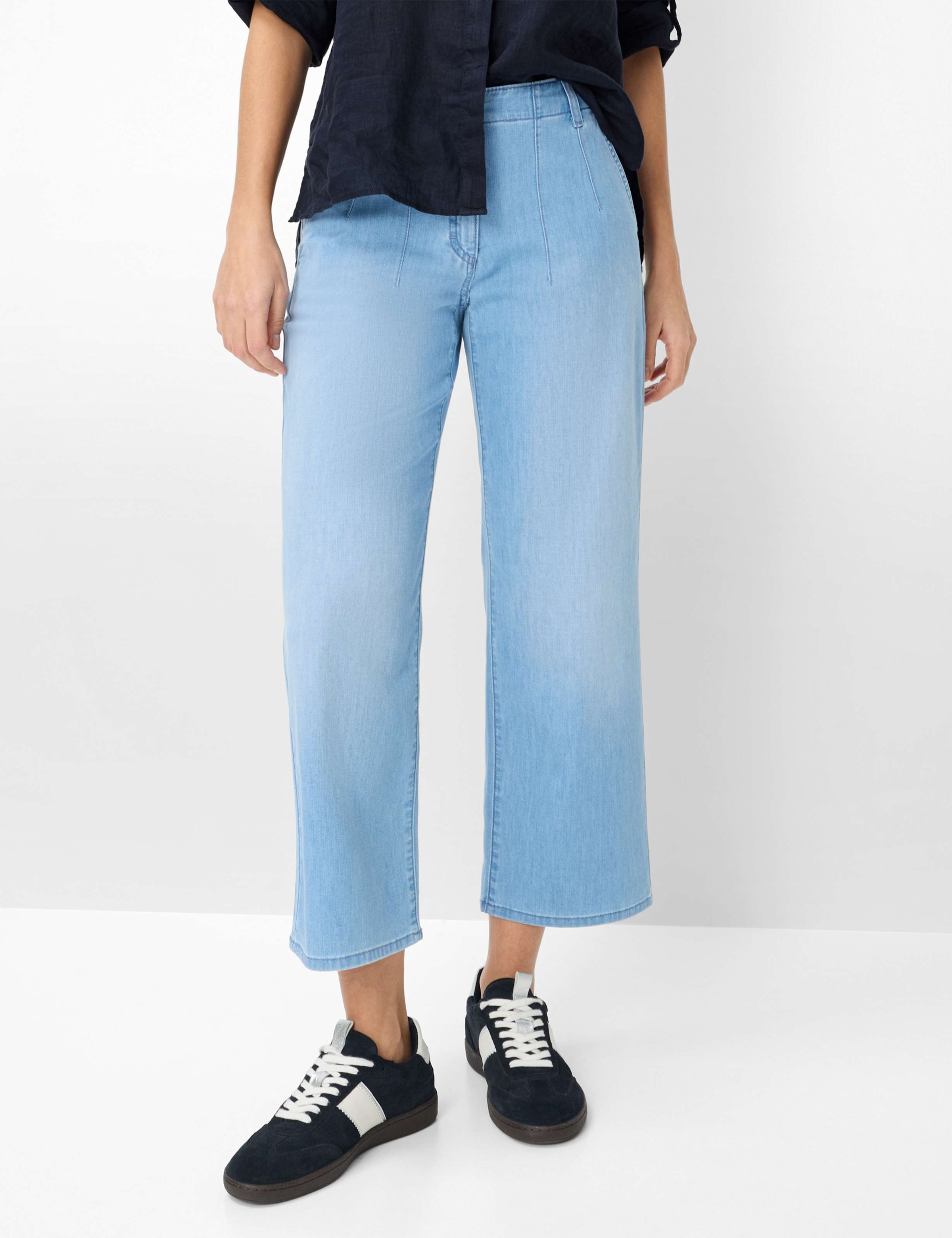 5-Pocket-Jeans BRAX "Style MAINE S", Damen, Gr. 36, Normalgrößen, hellblau, Denim/Jeans, 75% Baumwolle, 17% Polyester, 5% Elastomultiester, 3% Elasthan, Jeans 5-Pocket-Jeans 4