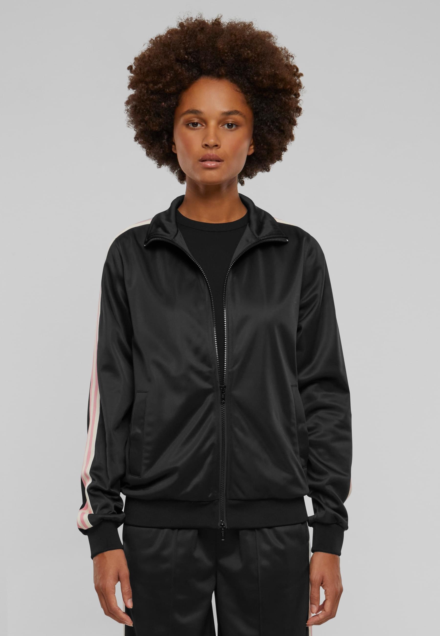 URBAN CLASSICS Trainingsjacke »Urban Classics Damen Ladies Retro Track Jacket«, (1 St.), ohne Kapuze