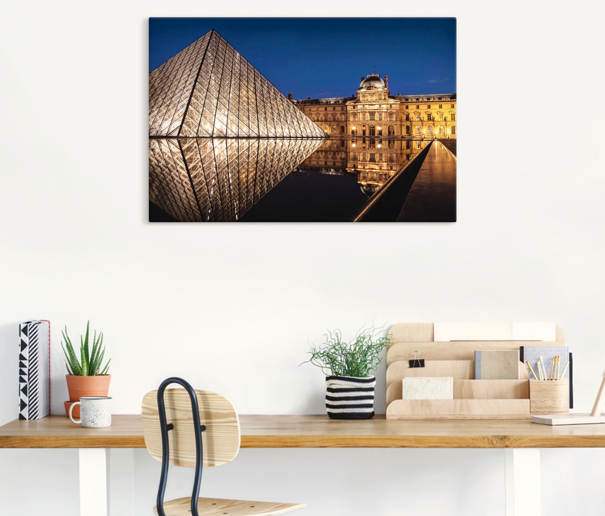 Artland Alu-Dibond-Druck »Glaspyramide Musée du Louvre, Paris«, Gebäude, (1 St.), für Innen- und Außenbereich geeignet, Outdoorbild