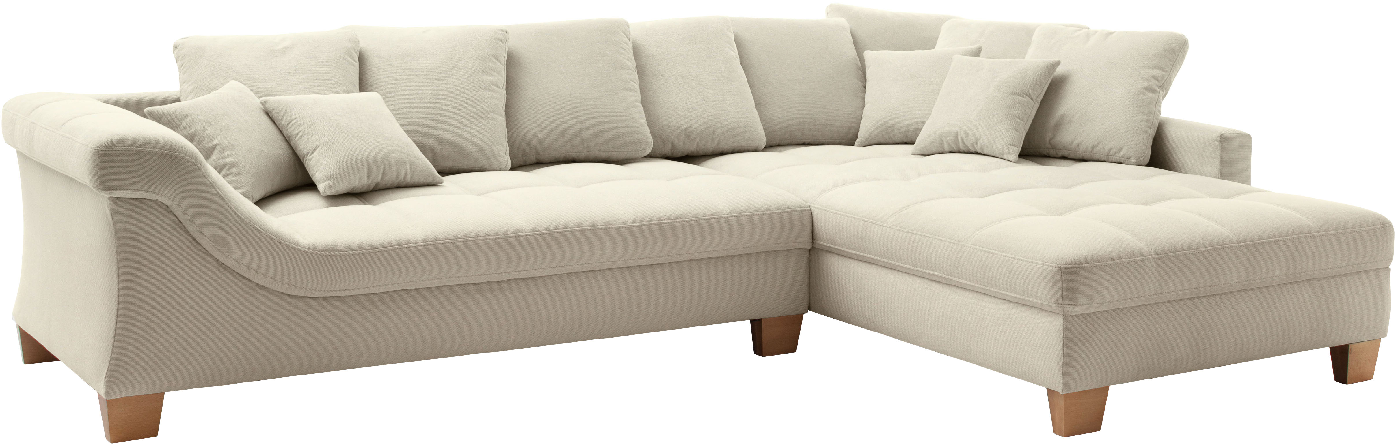 Thumbnail - Mr. Couch Ecksofa "Bologna, L-Form, mit Holzfüßen" wahlweise mit Kaltschaum