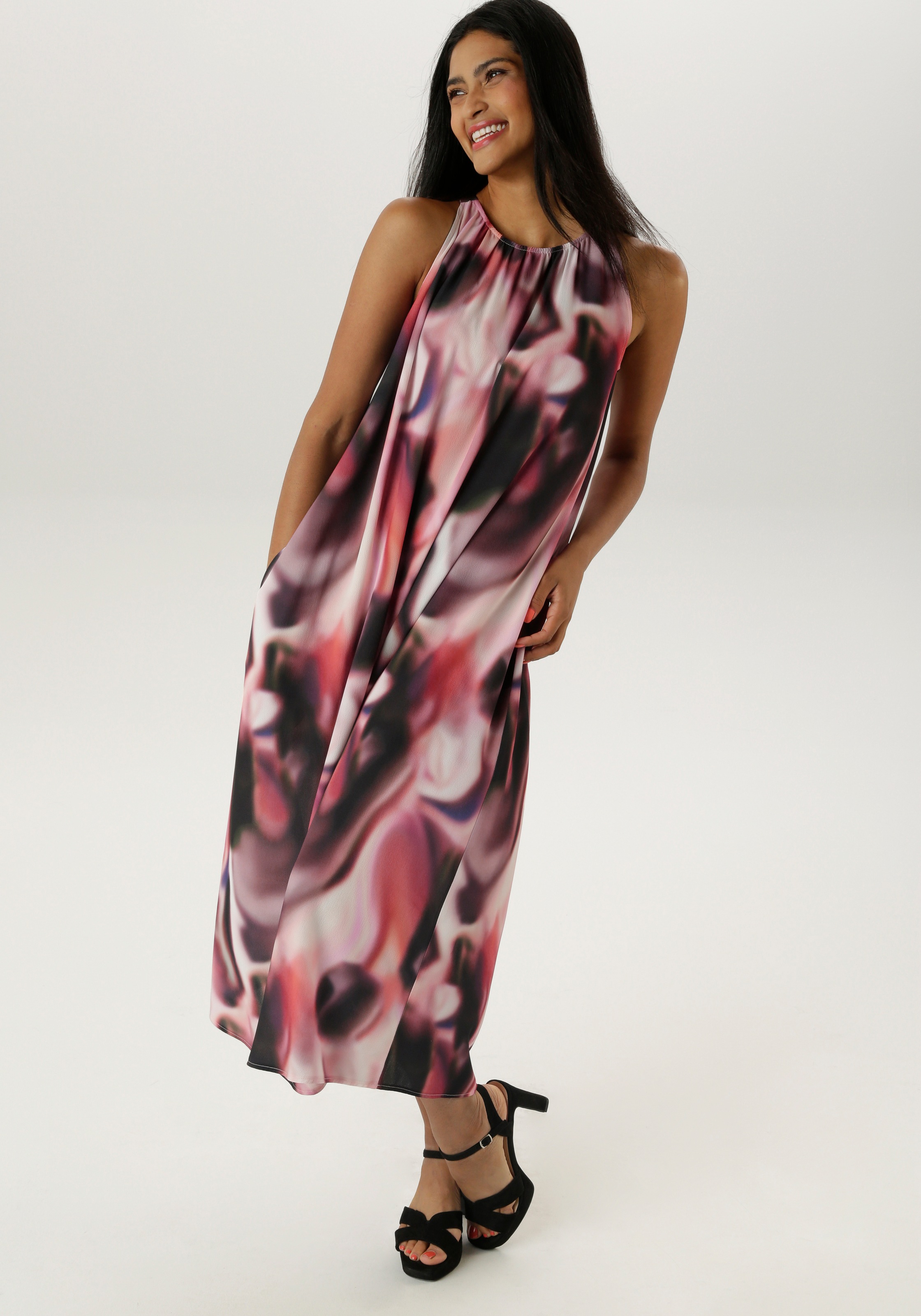 Aniston SELECTED Sommerkleid, in A-Linie und im farbharmonischen Druck günstig online kaufen