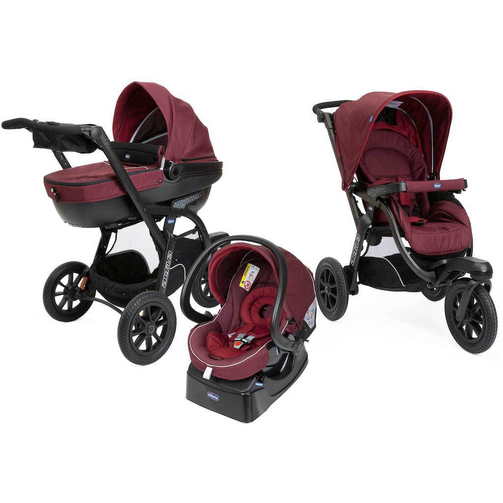 Chicco Kombi-Kinderwagen »Trio-System Activ3 Top, Burgund«, 15 kg