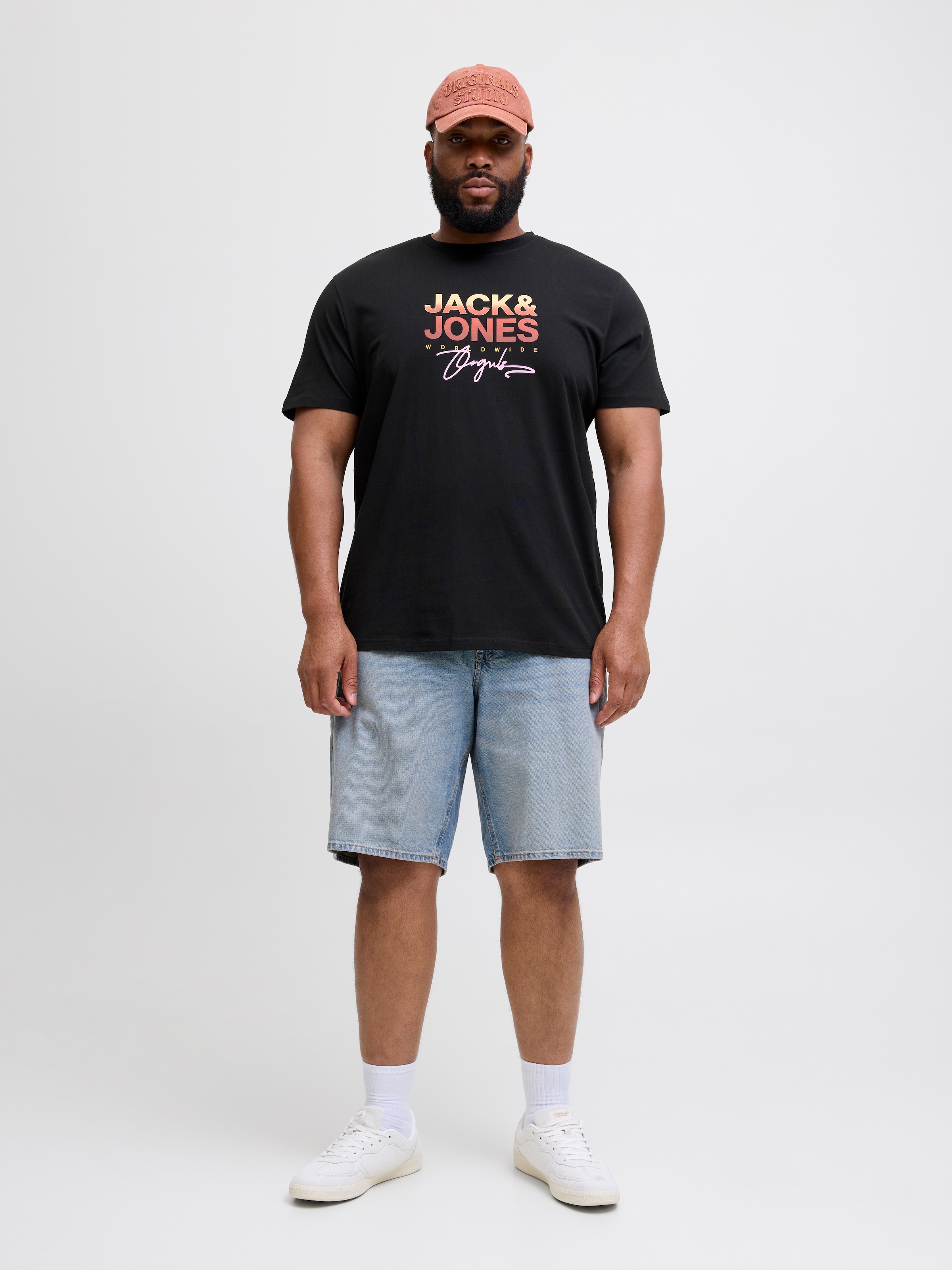 Jack & Jones PlusSize Print-Shirt »JORCANGGU TEE SS CREW NECK FST PLS«, mit Logo Print