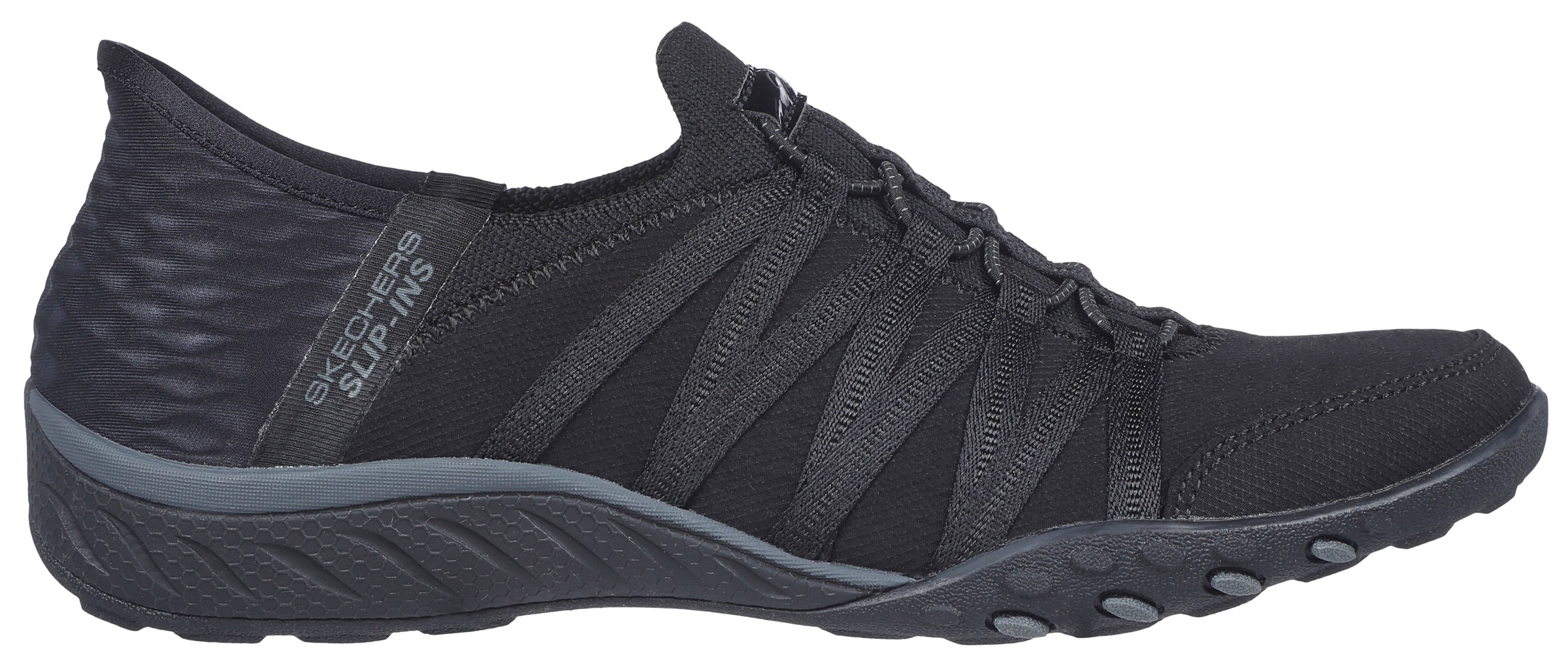 Slip-On Sneaker SKECHERS "BREATHE-EASY-ROLL-WITH-ME", Damen, Gr. 35, schwarz (schwarz, uni), Textil, Schuhe, Freizeitschuh für Maschinenwäsche geeignet 3