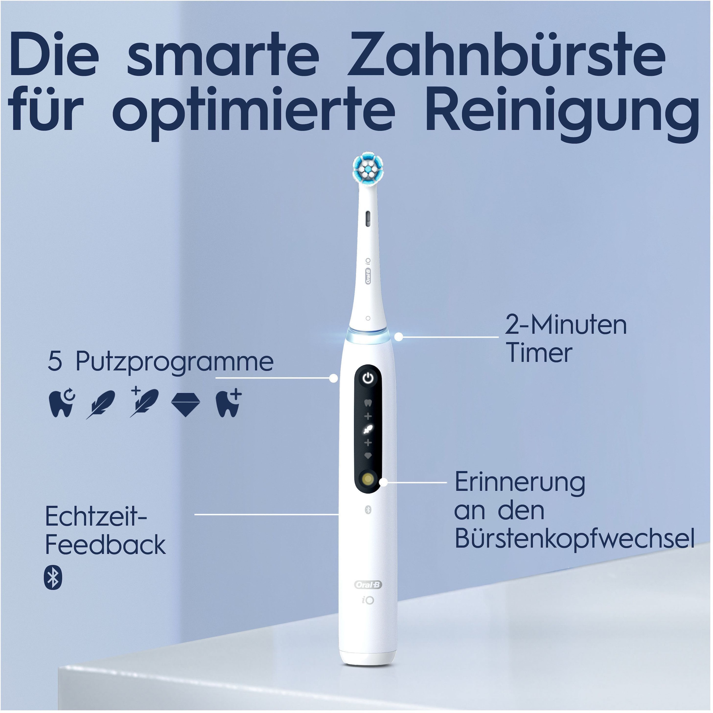 Oral-B Elektrische Zahnbürste »iO 5«, 1 St. Aufsteckbürsten, mit Magnet-Technologie, LED-Anzeige, 5 Putzmodi, Reiseetui