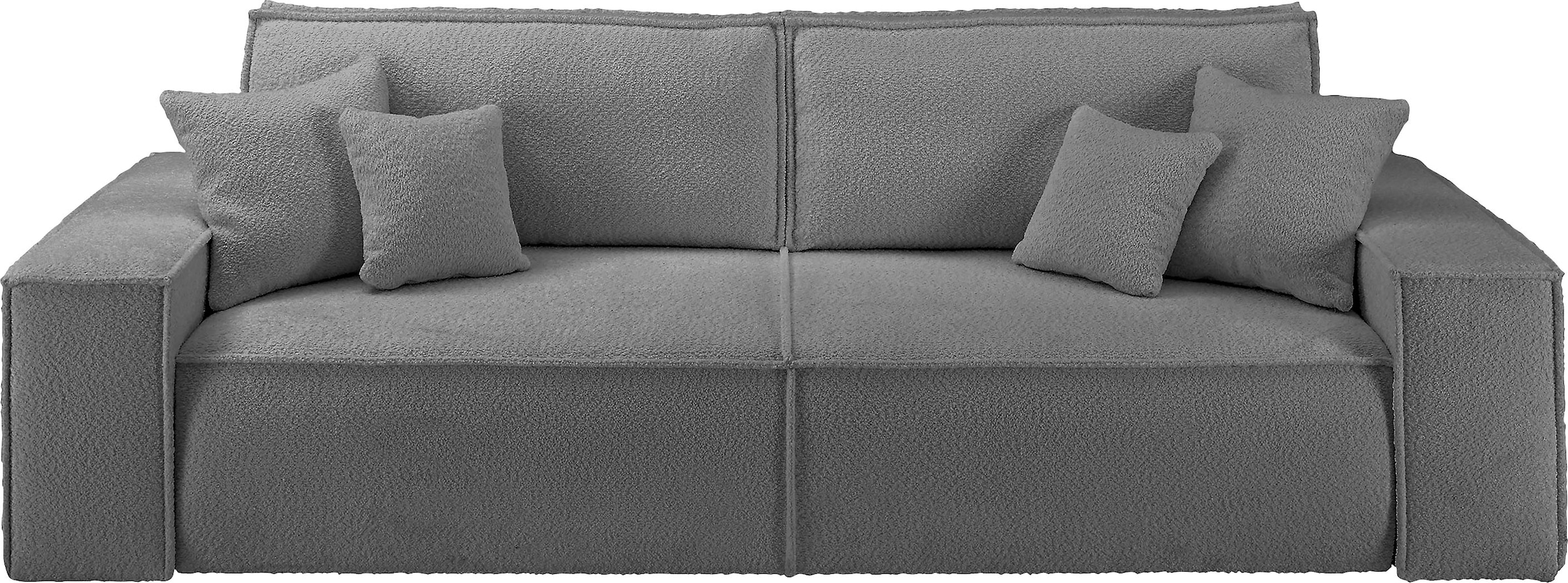 andas 3-Sitzer »FINNLEY Schlafsofa 257 cm, Schlaffunktion mit Bettkasten (200/136cm),«, in Aqua Clean-Bouclé u. Struktur fein