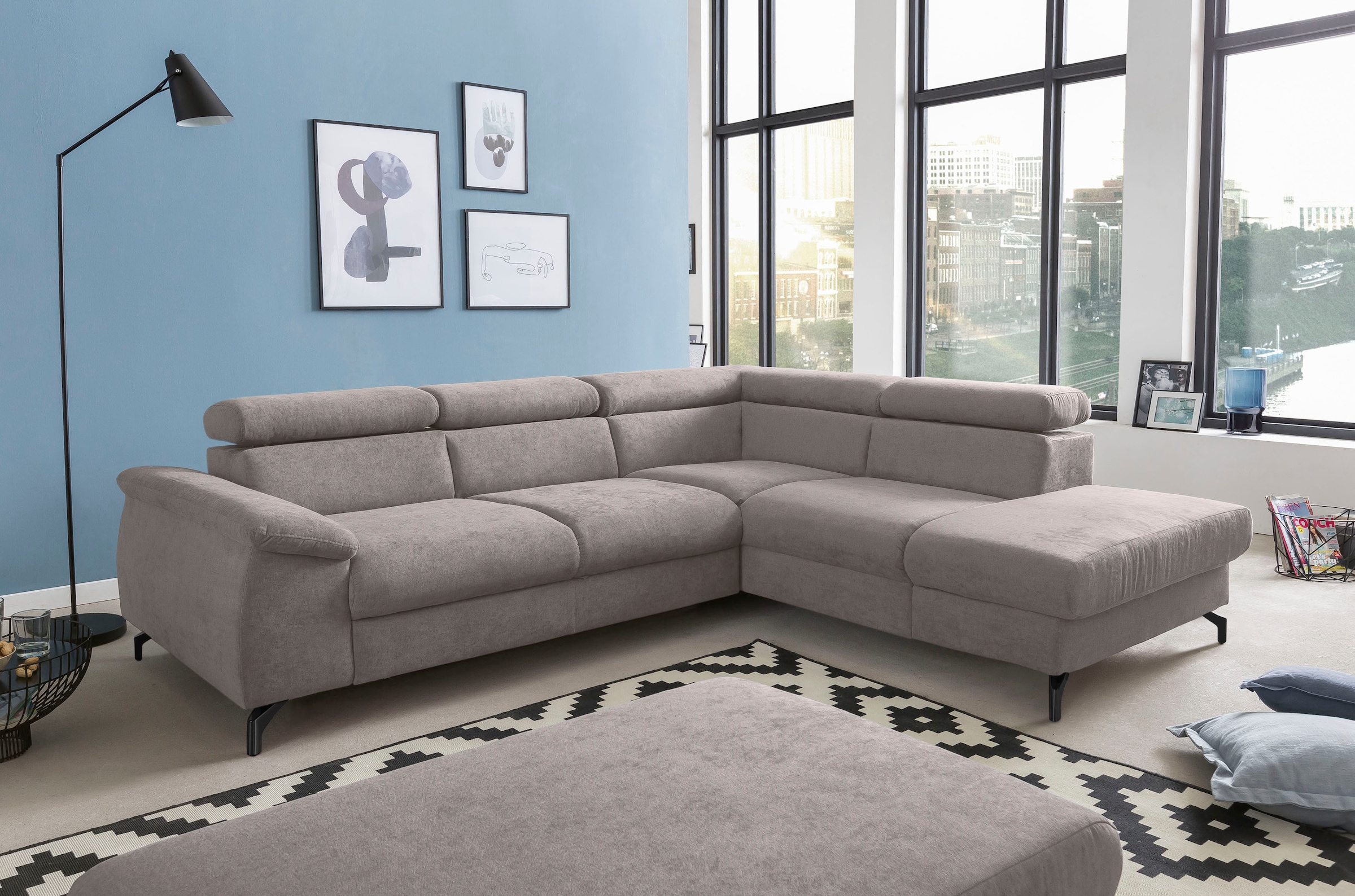 COTTA Ecksofa "Kitty L-Form, B: 249 cm" mit Kopfteilverstellung, optional B günstig online kaufen