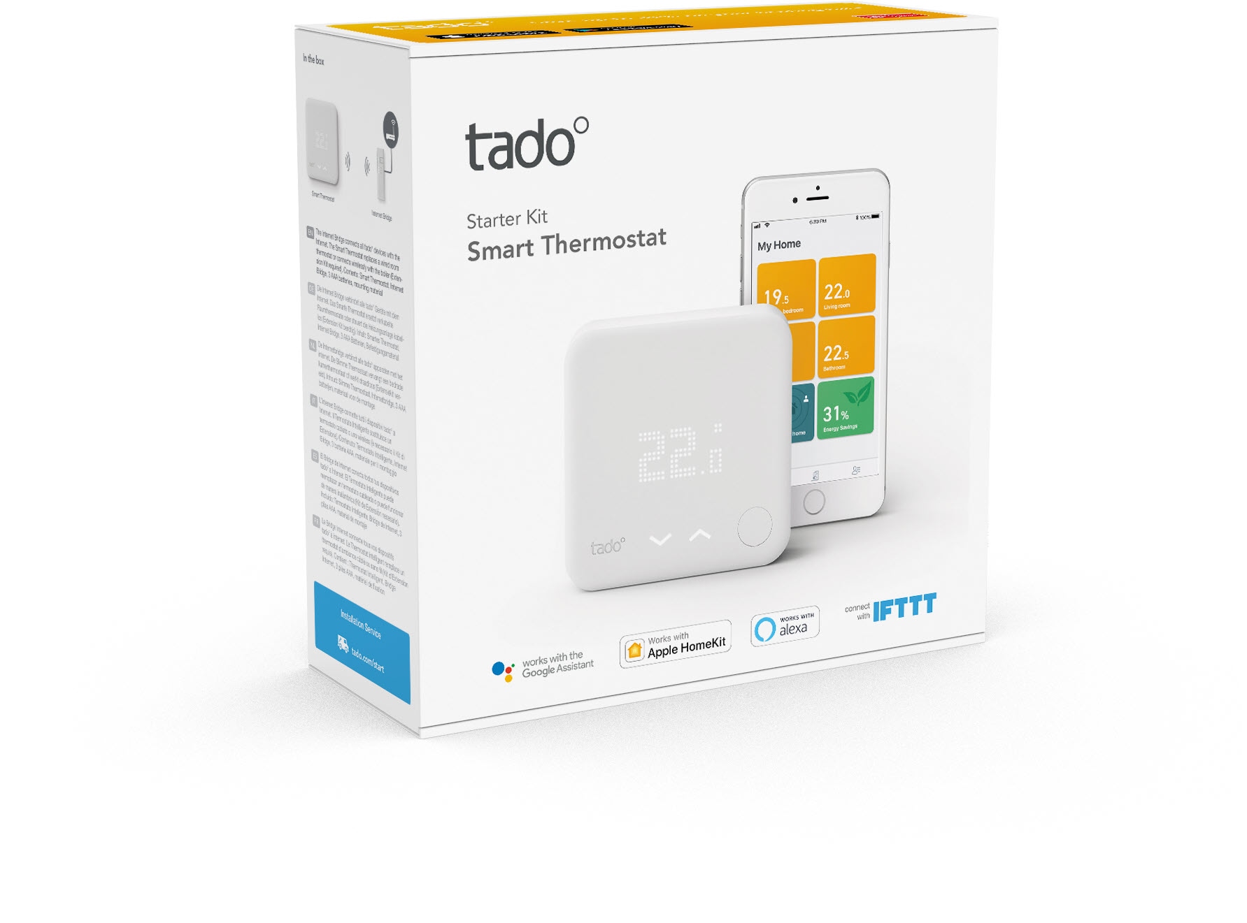 Tado Heizkörperthermostat »Starter Kit - Smartes Thermostat V3+ (Verkabelt) für Heizthermen + FBH«