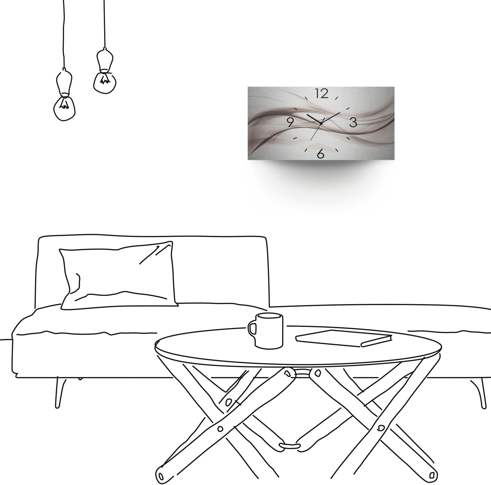 Artland Wanduhr »Abstraktes Design - schöne Welle« 3D Optik gebogen, mit Quarz- oder Funkuhrwerk, versch. Größen