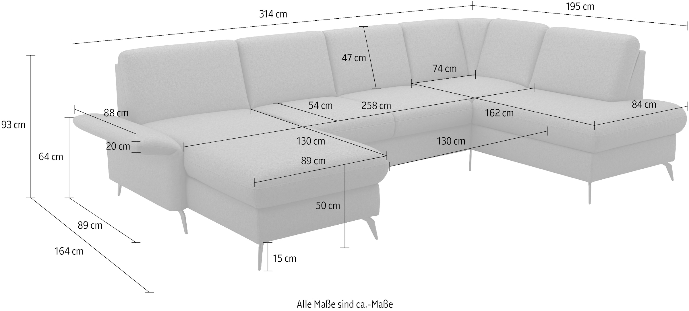 Home affaire Wohnlandschaft »Rochelle«, optional: Armteilverstellung, klappbar, Bettkasen