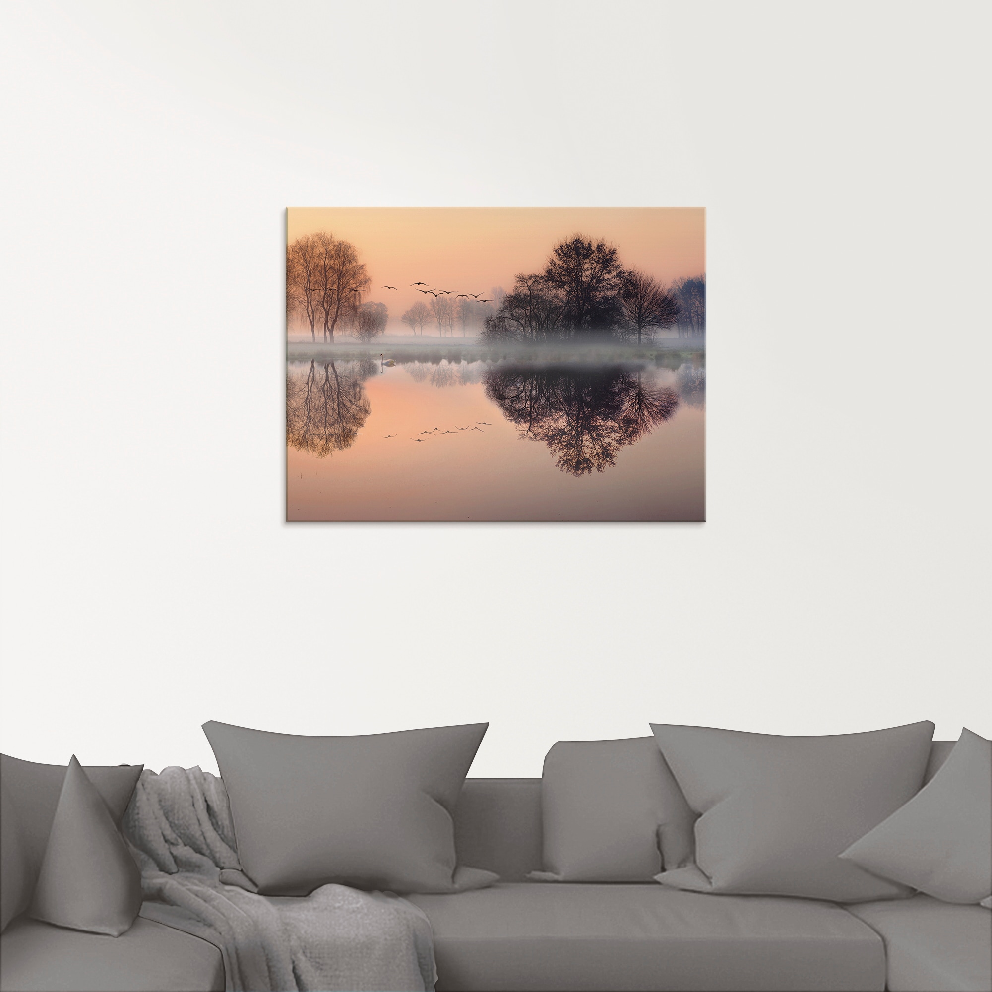 Artland Glasbild "Früh morgens am See....", Gewässer, (1 St.), in verschied günstig online kaufen