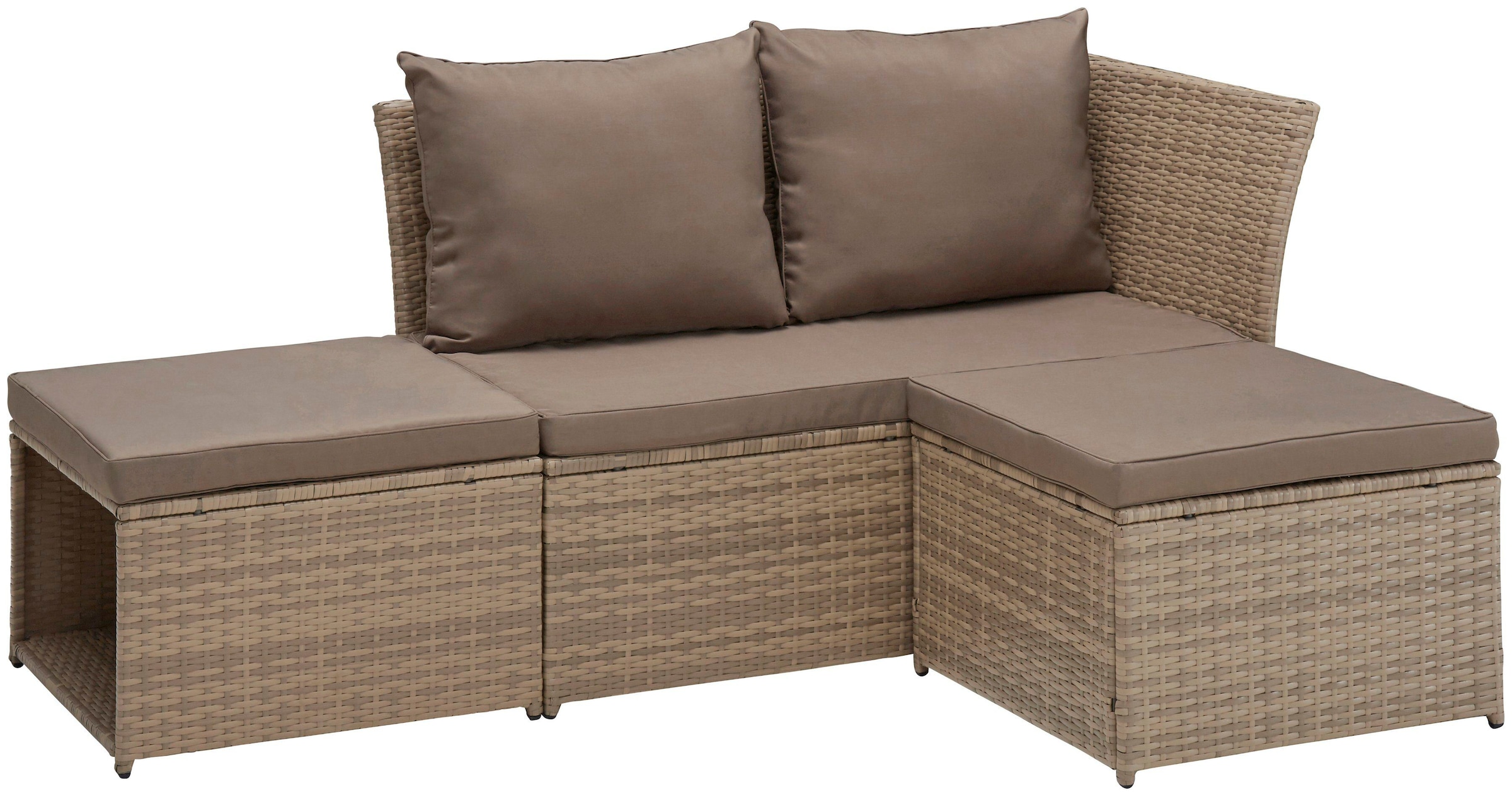 KONIFERA Gartenlounge-Set »Marseille«, (8 tlg.), Sofa, Tisch 57x57 cm, Hocker, Polyrattan