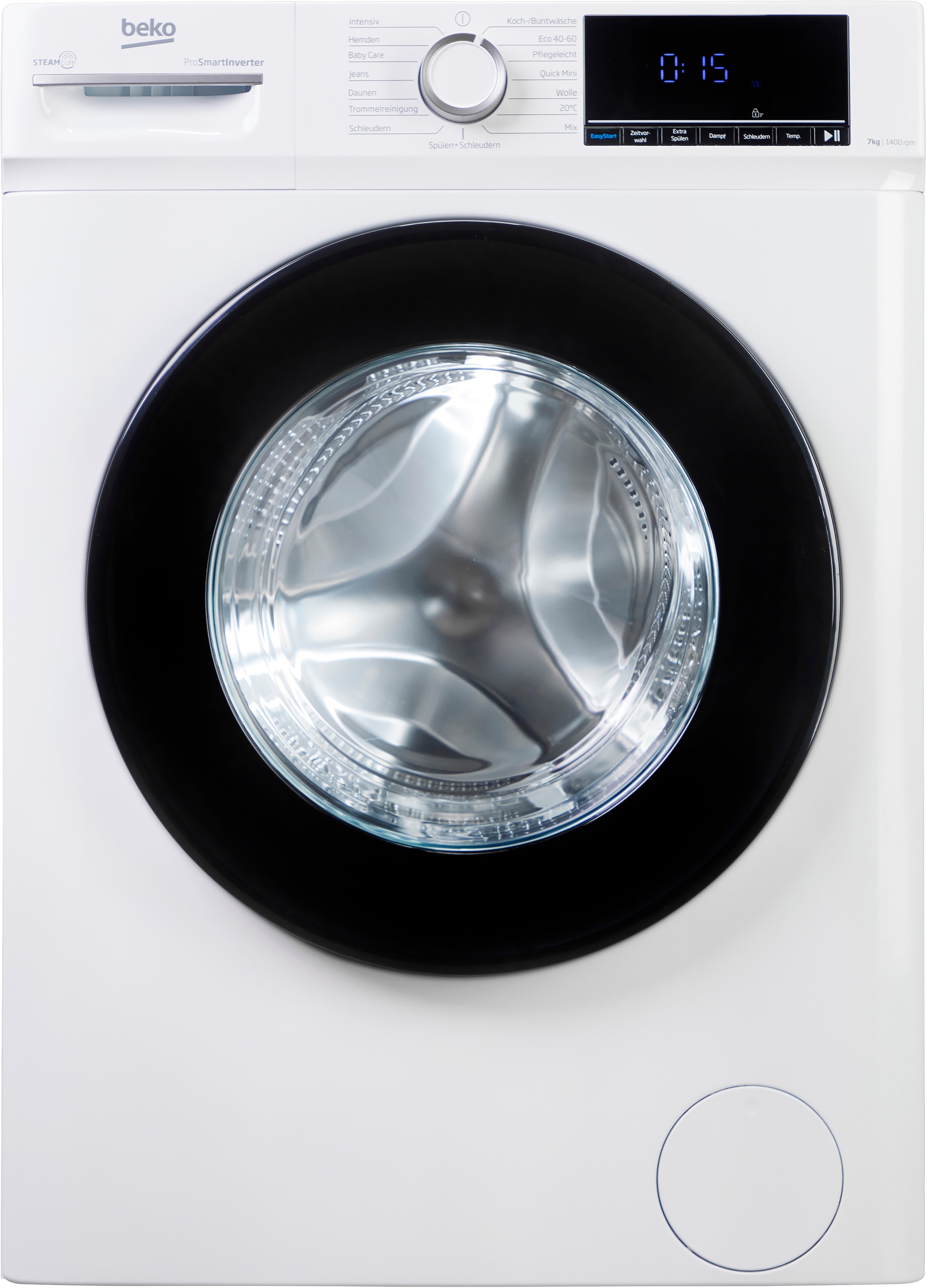 BEKO Waschmaschine »WMOFE741« 7 kg 1400 U/min SteamCure reduziert Falten, AddXtra erlaubt späteres Nachlegen.