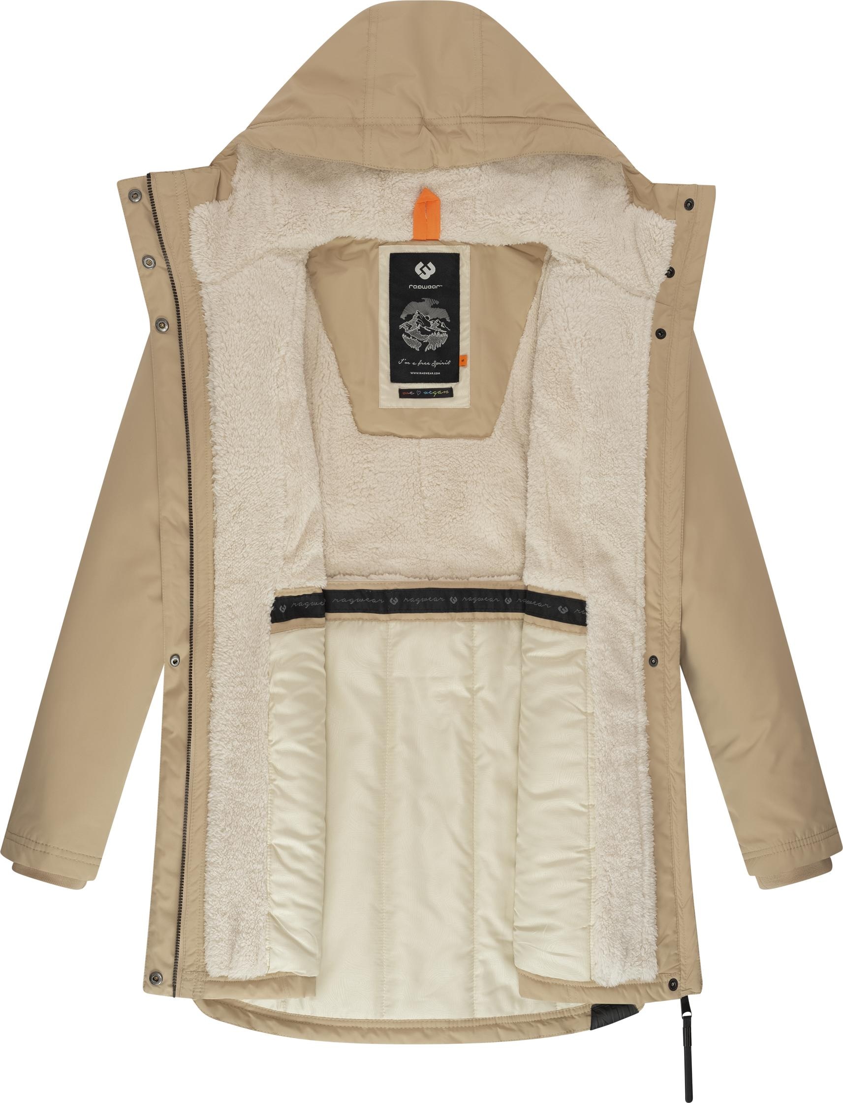 Ragwear Wintermantel »Elsien«, wasserdichter Winterparka mit Teddyfell-Futter