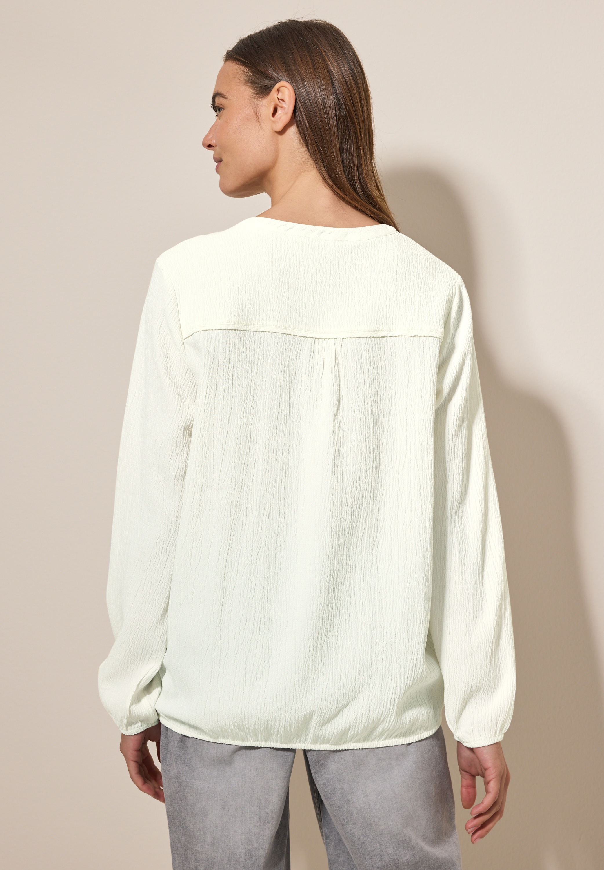 Cecil Langarmbluse, im angenehmen Materialmix günstig online kaufen