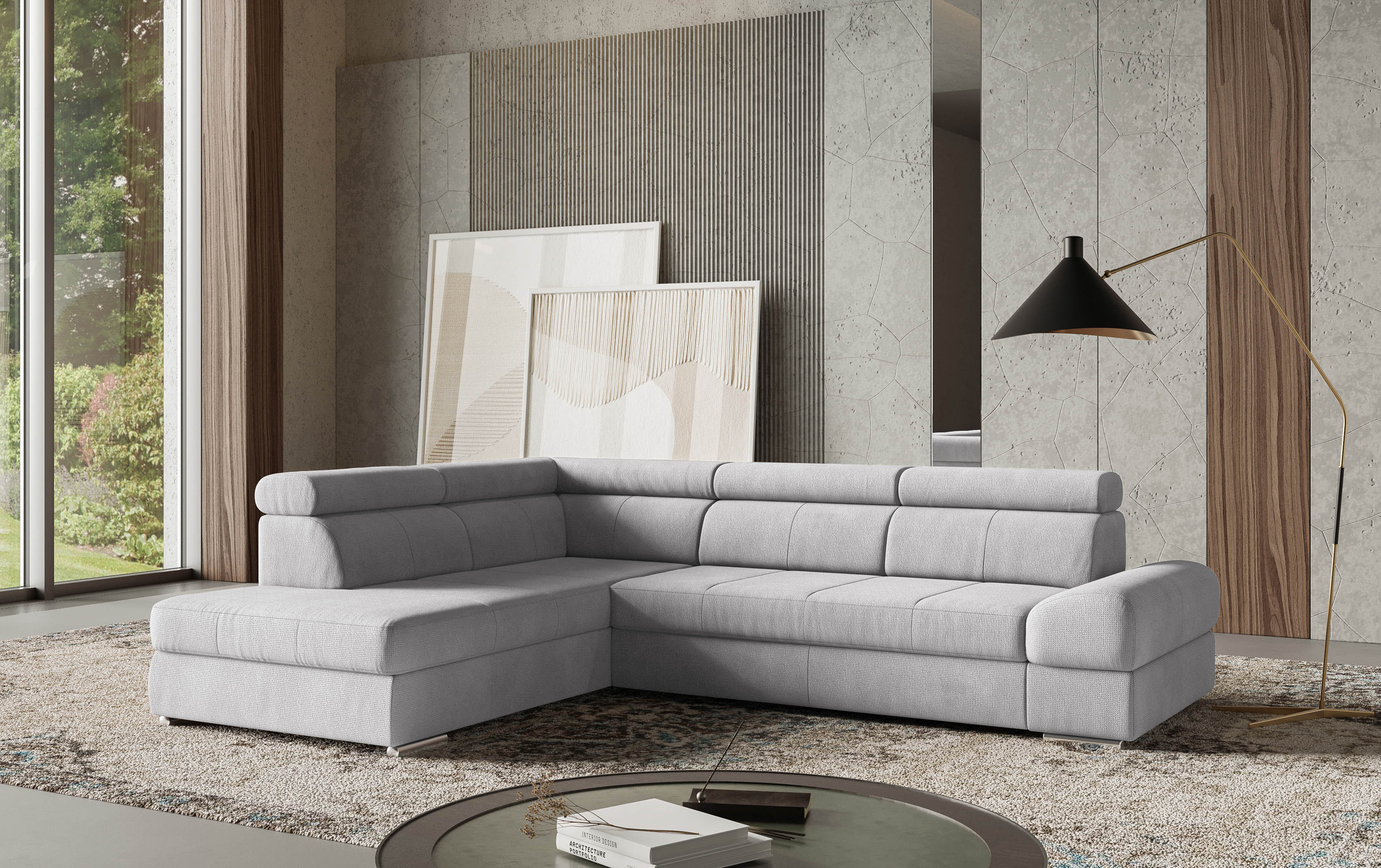 sit&more Ecksofa "Broadway L-Form" mit verstellbaren Kopfteilen, wahlweise mit Schlaffunktion