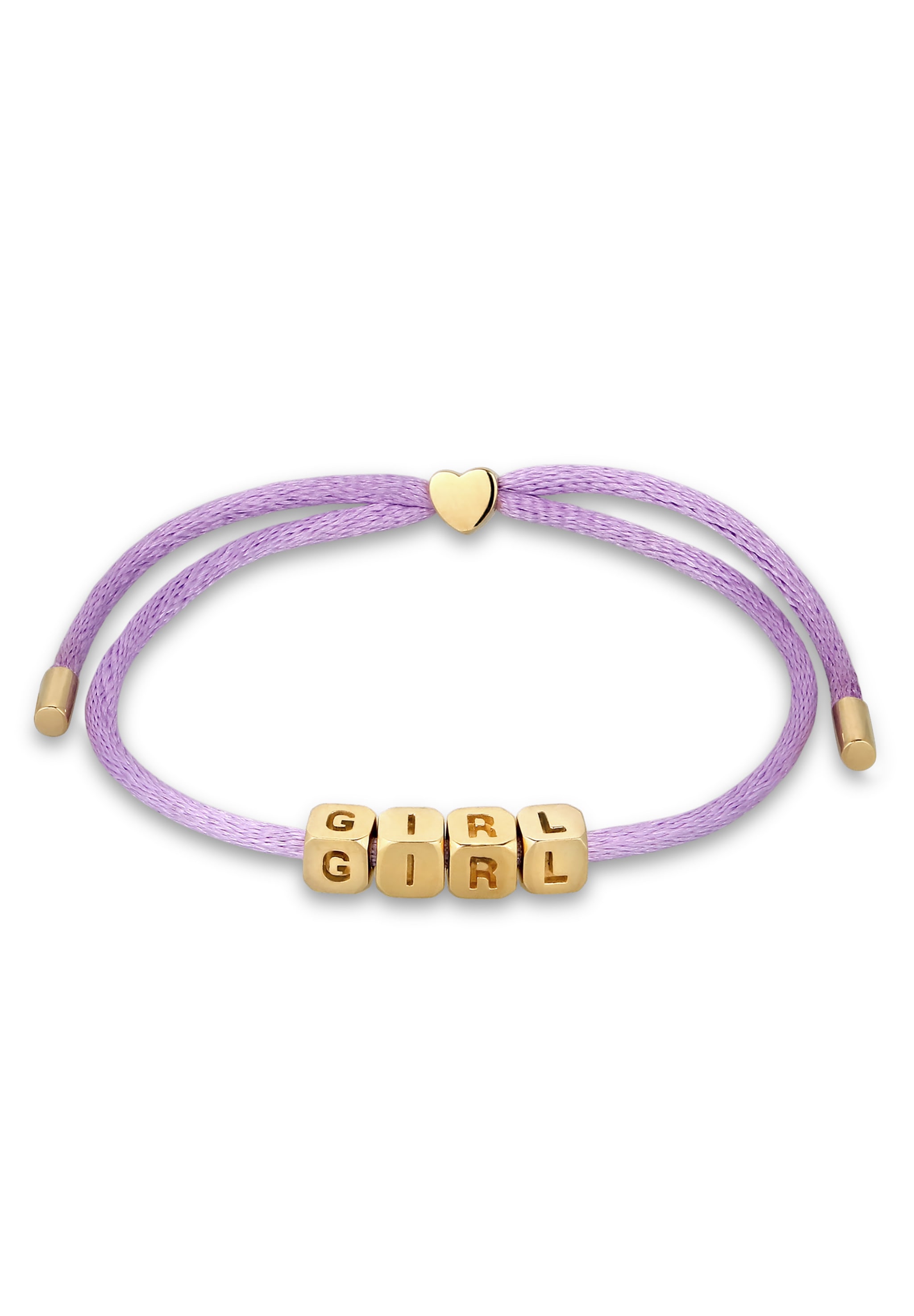 ELLI Damen Armkette "Armband Satin Lettering 925 Sterling Silber vergoldet", Silber 925 (Sterlingsilber), lila, Silber 925 (Sterlingsilber), Armbänder