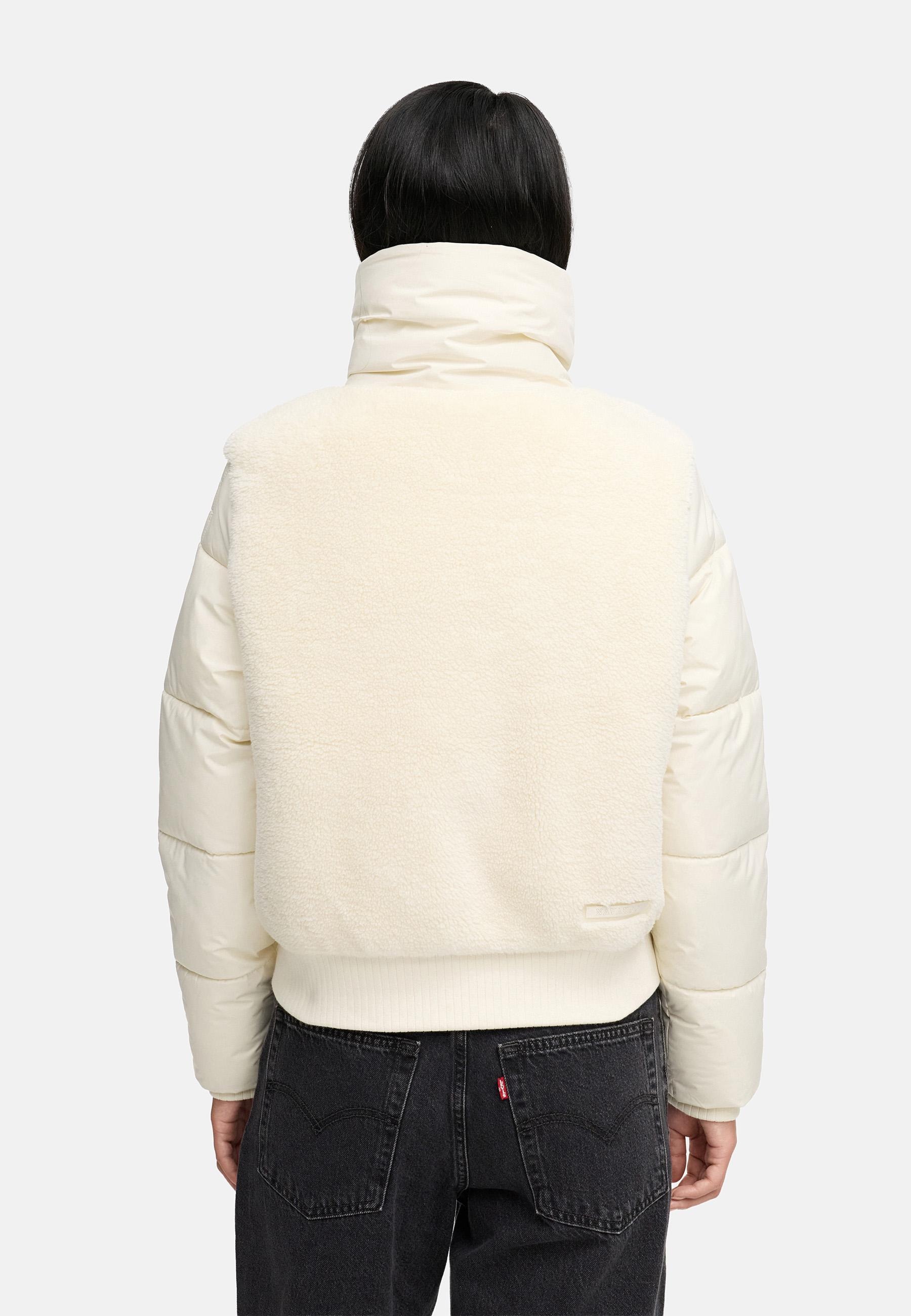 Navahoo Plüschjacke »Teddyzone 14«, ohne Kapuze, Teddy-Fleece Jacke mit hohem Kragen