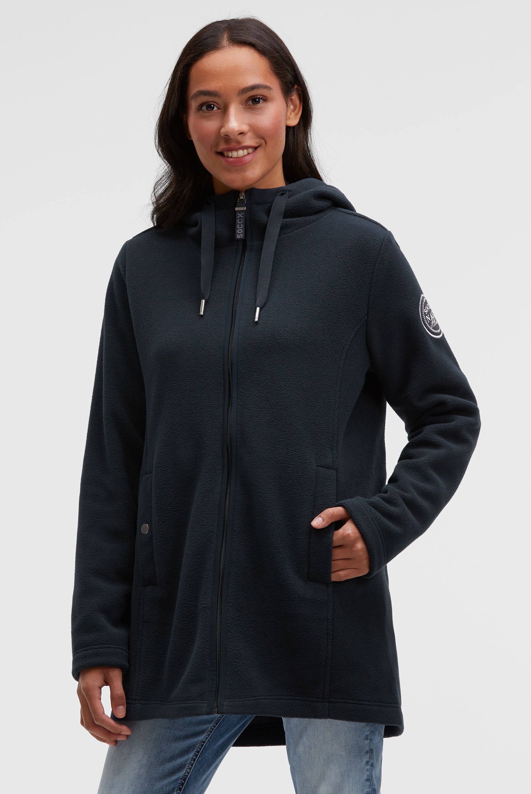 SOCCX Fleecejacke mit Kapuze günstig online kaufen