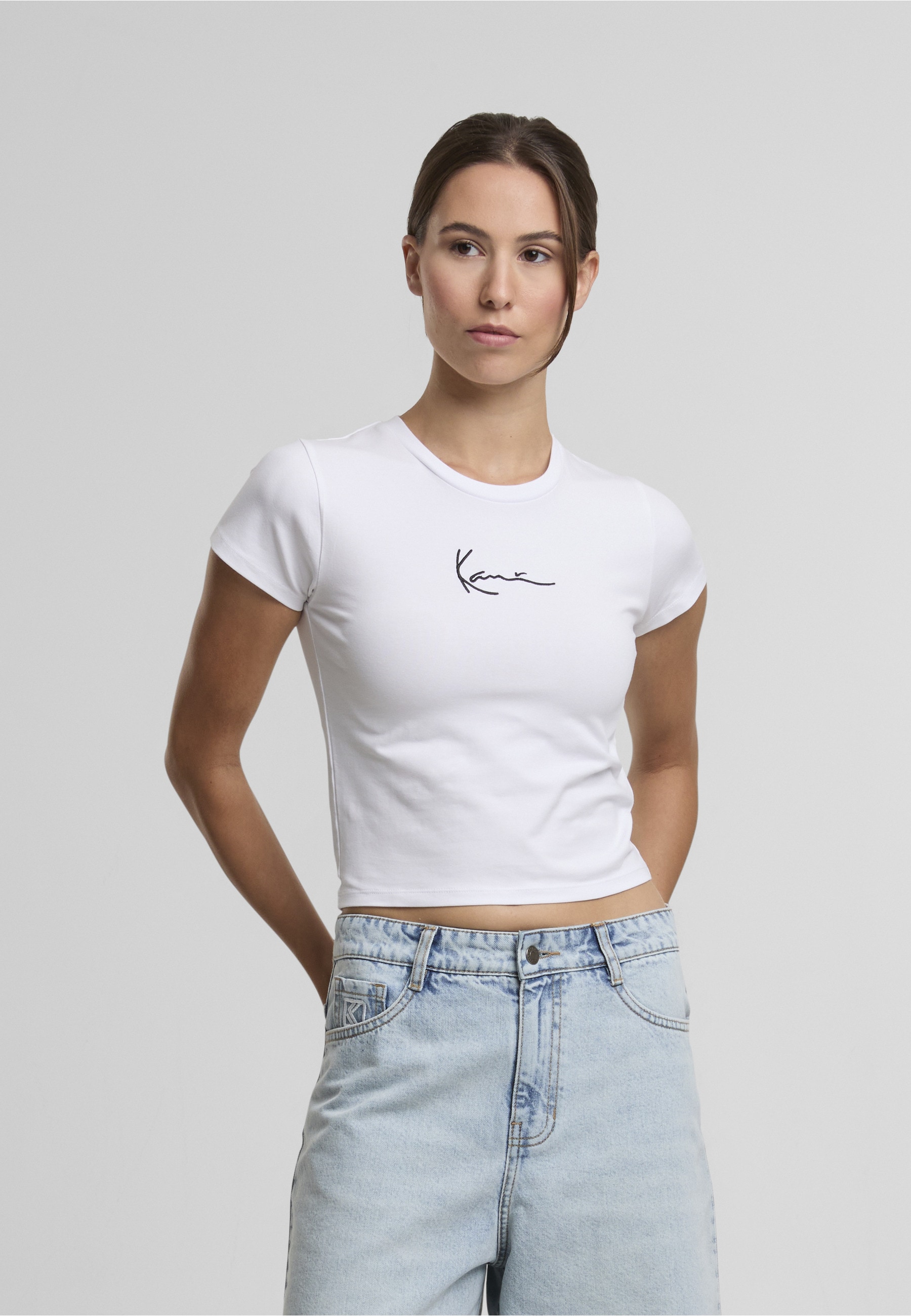Karl Kani T-Shirt »Karl Kani Damen KKWQ22002WHT KK Small Signature Short Tee« 1 Stk.