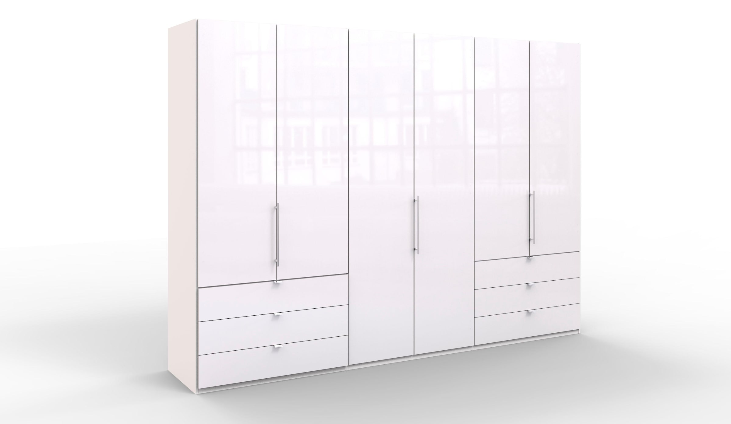 WIEMANN Falttürenschrank »Loft, in stilvoller Optik, Made in Germany«, widerstandsfähige Glasfronten, geräuscharme Türen, mit Panoramaöffnung