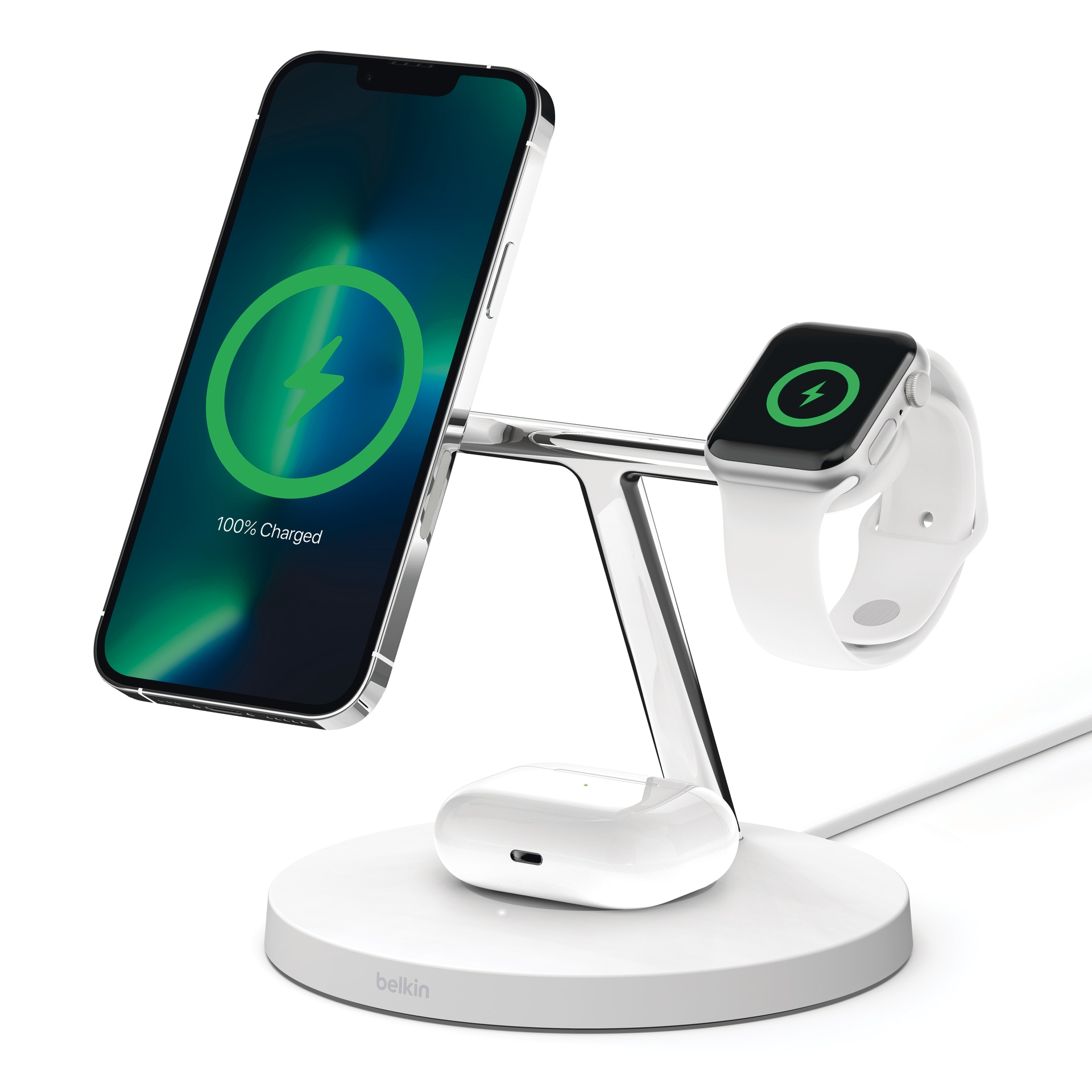 Wireless Charger »Belkin drahtloses 3-in-1 MagSafe Ladegerät«, (inkl. Netzteil...