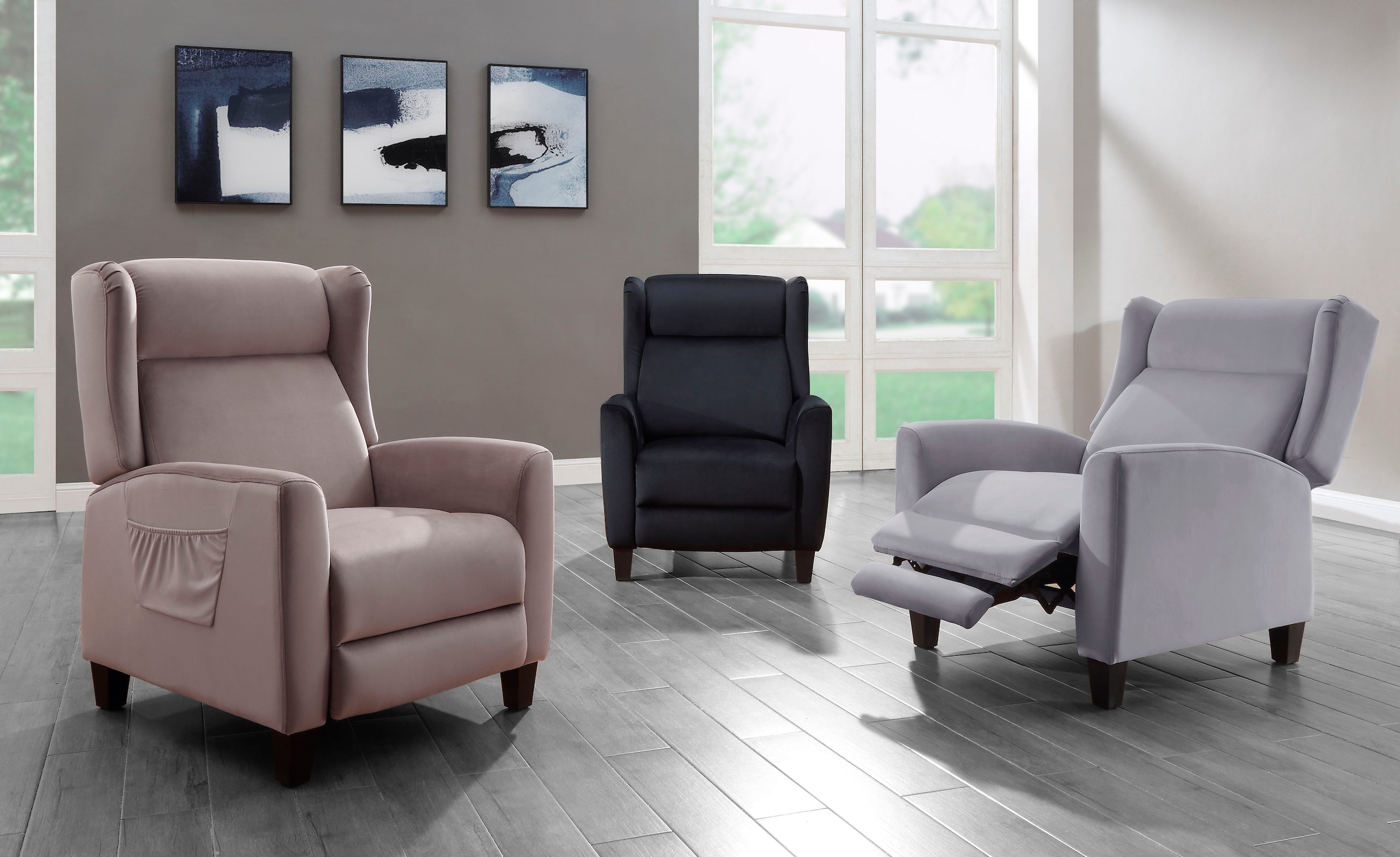 ATLANTIC home collection TV-Sessel »Timo«, klassischer Ohrensessel mit Relaxfunktion und praktischer Seitentasche
