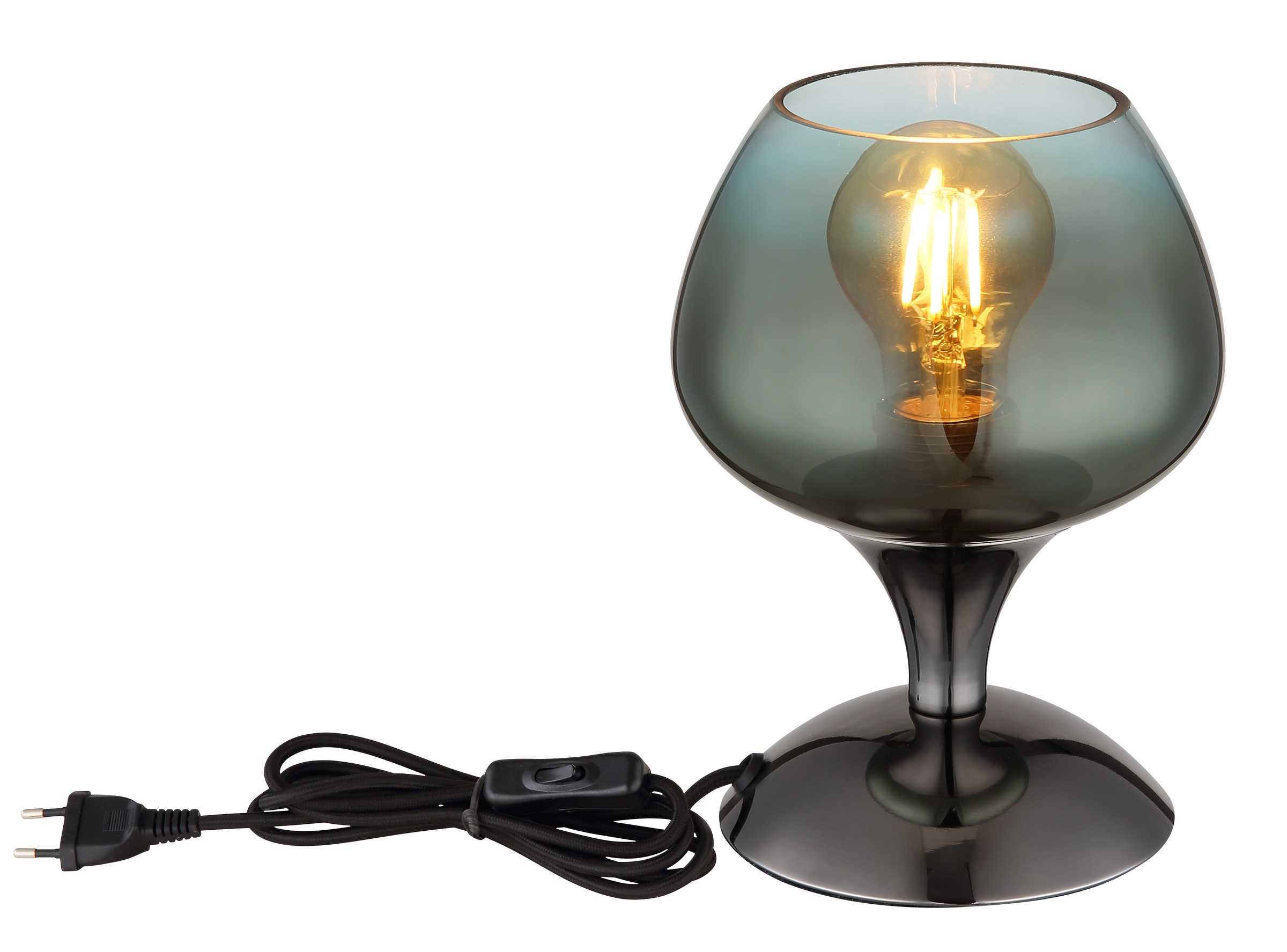GLOBO LIGHTING Tischleuchte »MAXY«, Leuchtmittel E27 | ohne Leuchtmittel, Tischlampe/Glas grün/modern/Wohnzimmer/Schlafzimmer