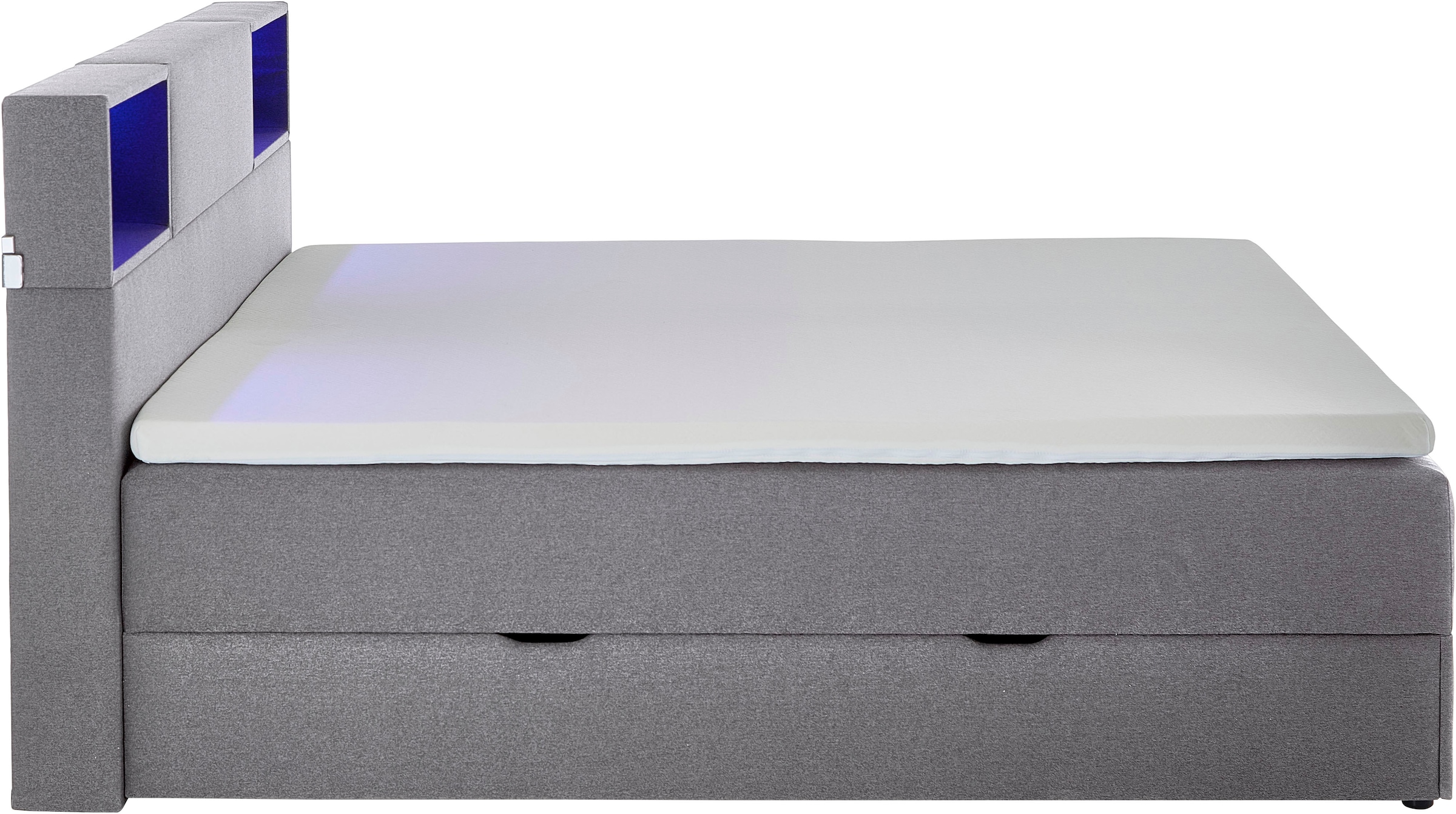 meise.möbel Boxspringbett »Caja mit Bettkasten und Topper«, mit LED ausgestattetes Ablagefach im Kopfteil