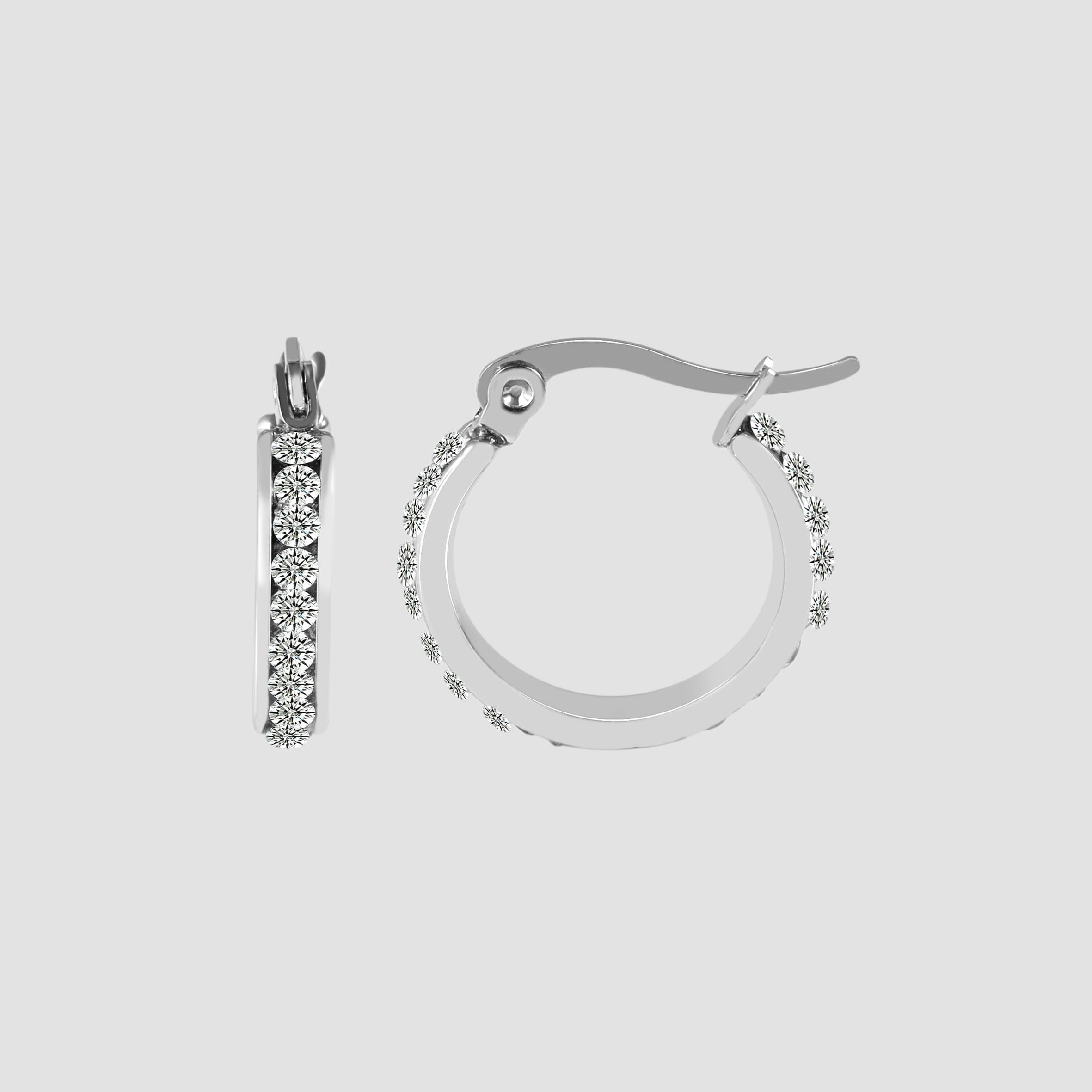 Adelia´s Paar Creolen "Damen Ohrringe – Creole aus Edelstahl mit Strass Ste günstig online kaufen