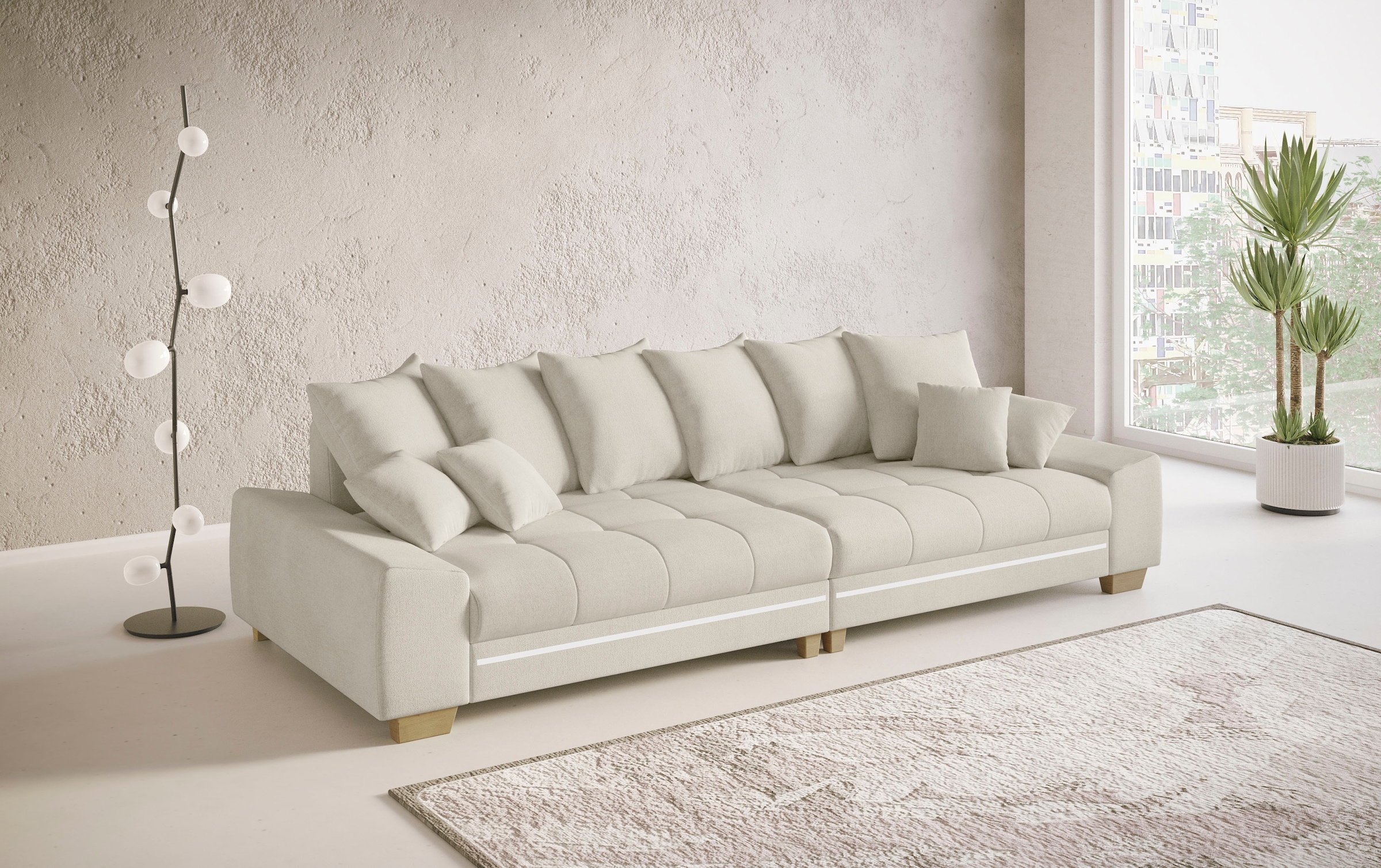 Mr. Couch Big-Sofa »Nikita II«, mit RGB-LED Beleuchtung, Kaltschaumpolsterung bis 140 kg belastbar