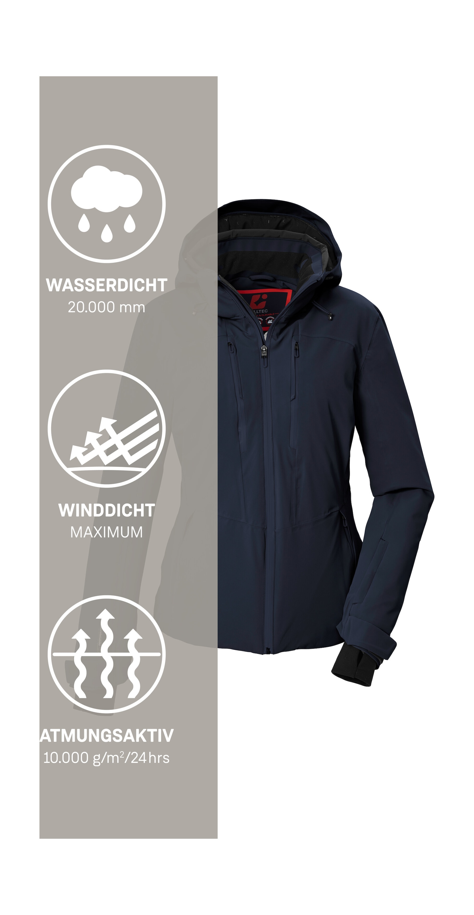 Killtec Skijacke »KSW 116 WMN SKI JCKT« Wind- und wasserdicht, atmungsaktiv, verschweißte Nähte