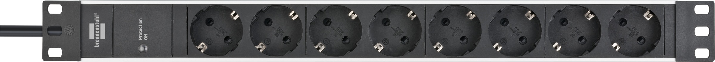 BRENNENSTUHL Steckdosenleiste "Alu-Line", 2m, schwarz, Werkstatt, Steckdosenleisten, mit Überspannungsschutz